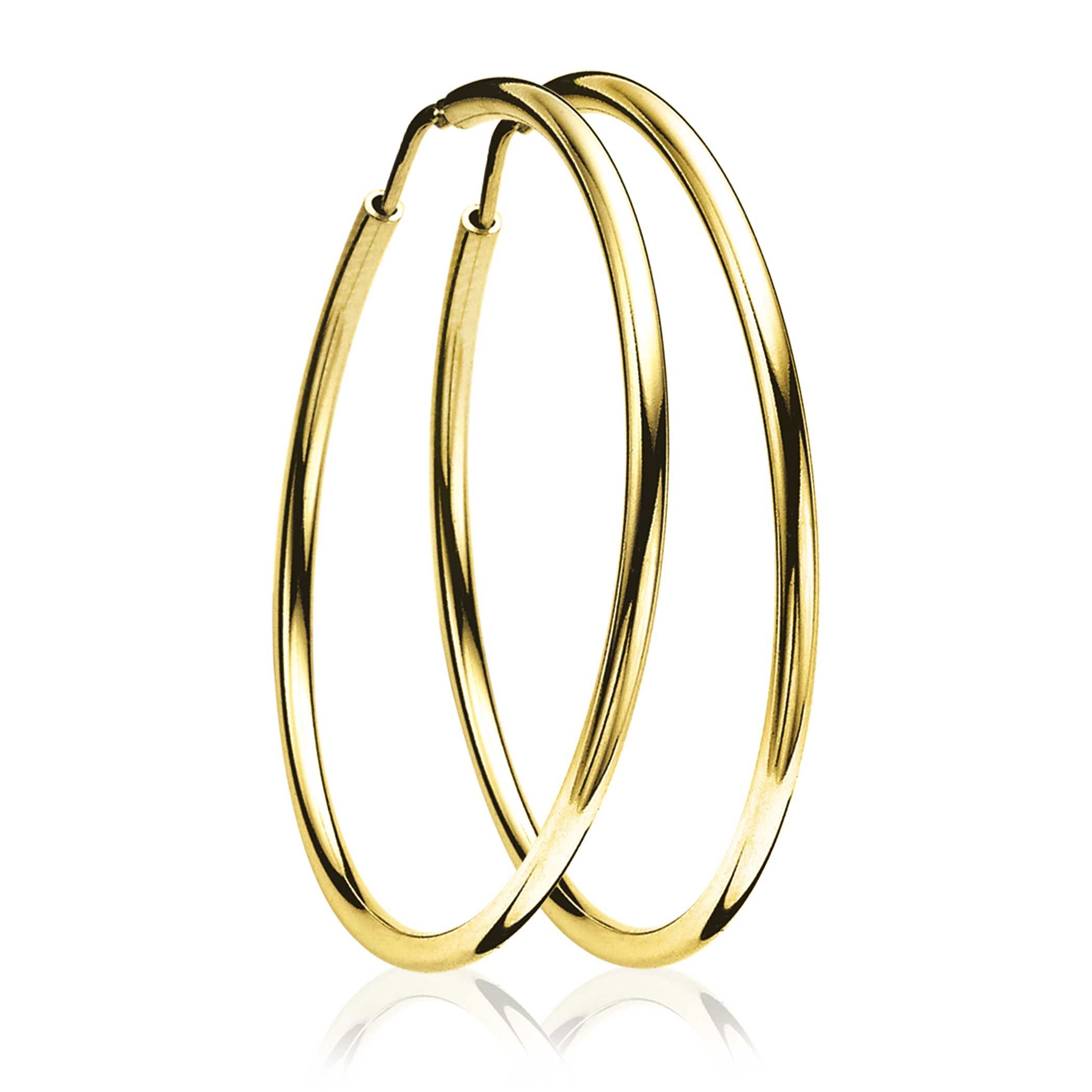 ZINZI silberne Ohrringe gelb vergoldet 45x2mm ZIO436G