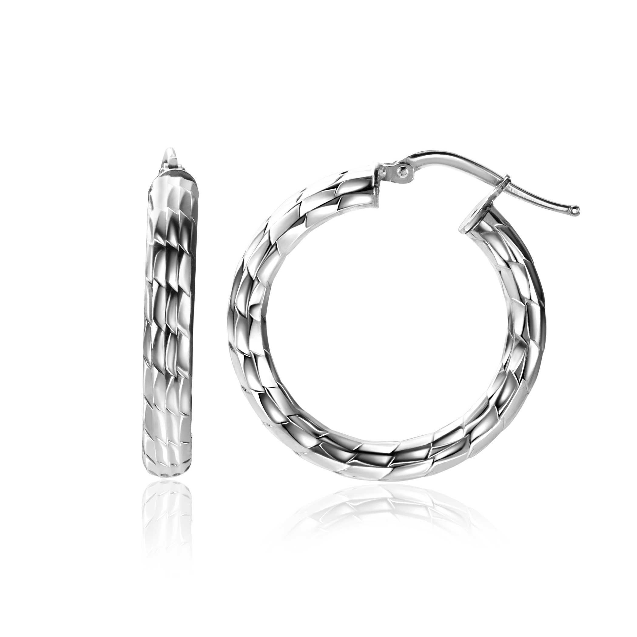 ZINZI zlv. oorringen gediamanteerd 27x4.5mm