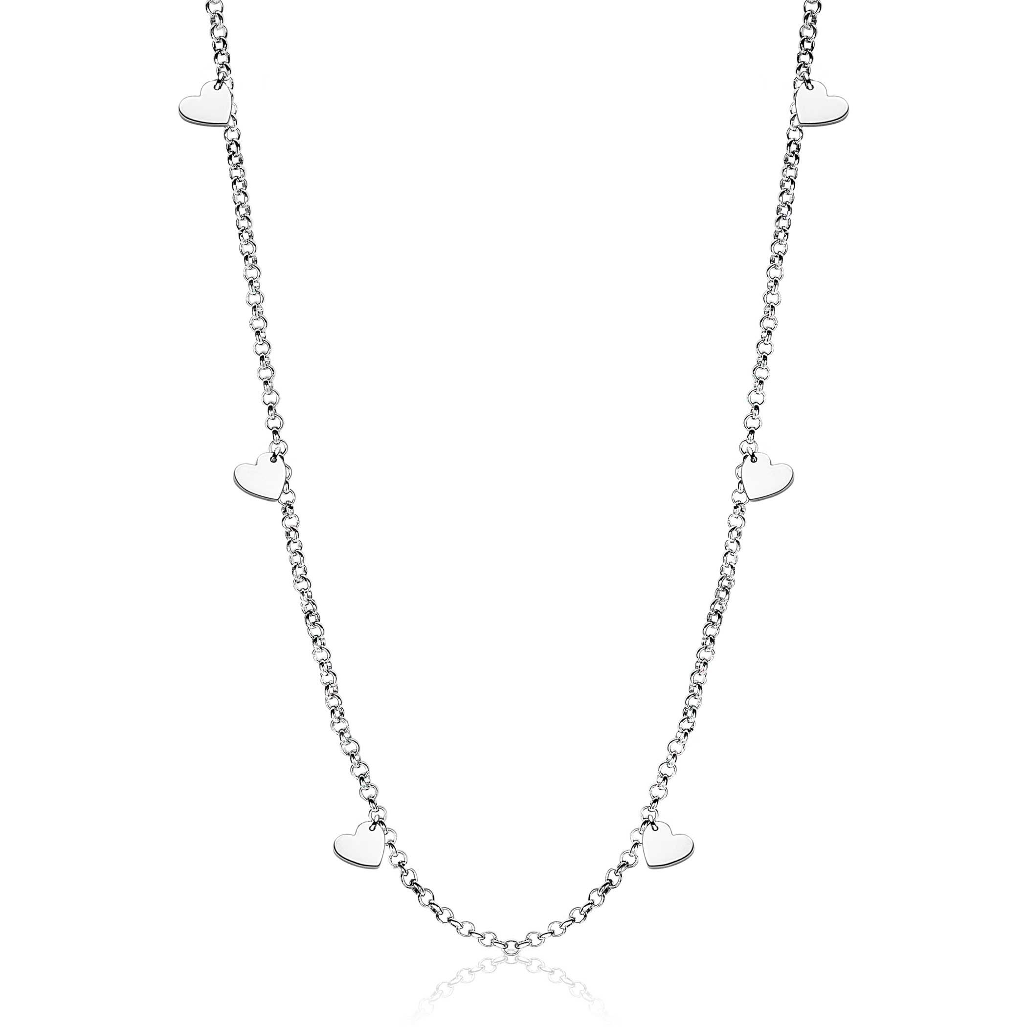 ZINZI silberne Fantasie Kette Herz 40-45cm ZIC1677