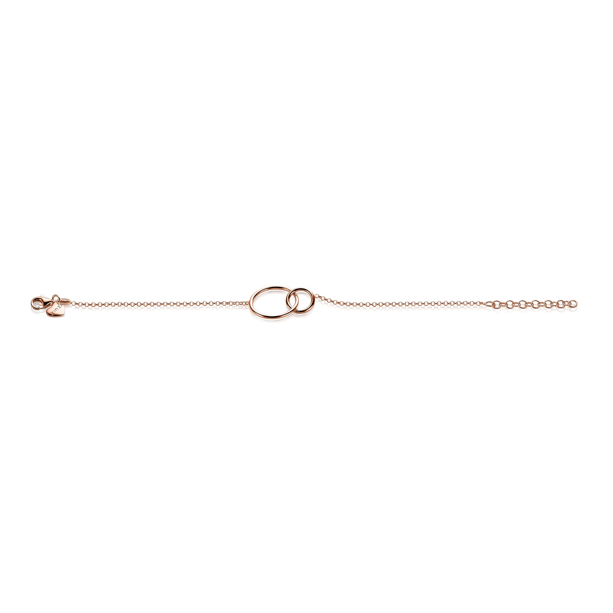 ZINZI silbernes Armband rosé vergoldet runde Formen16-19cm ZIA1278R