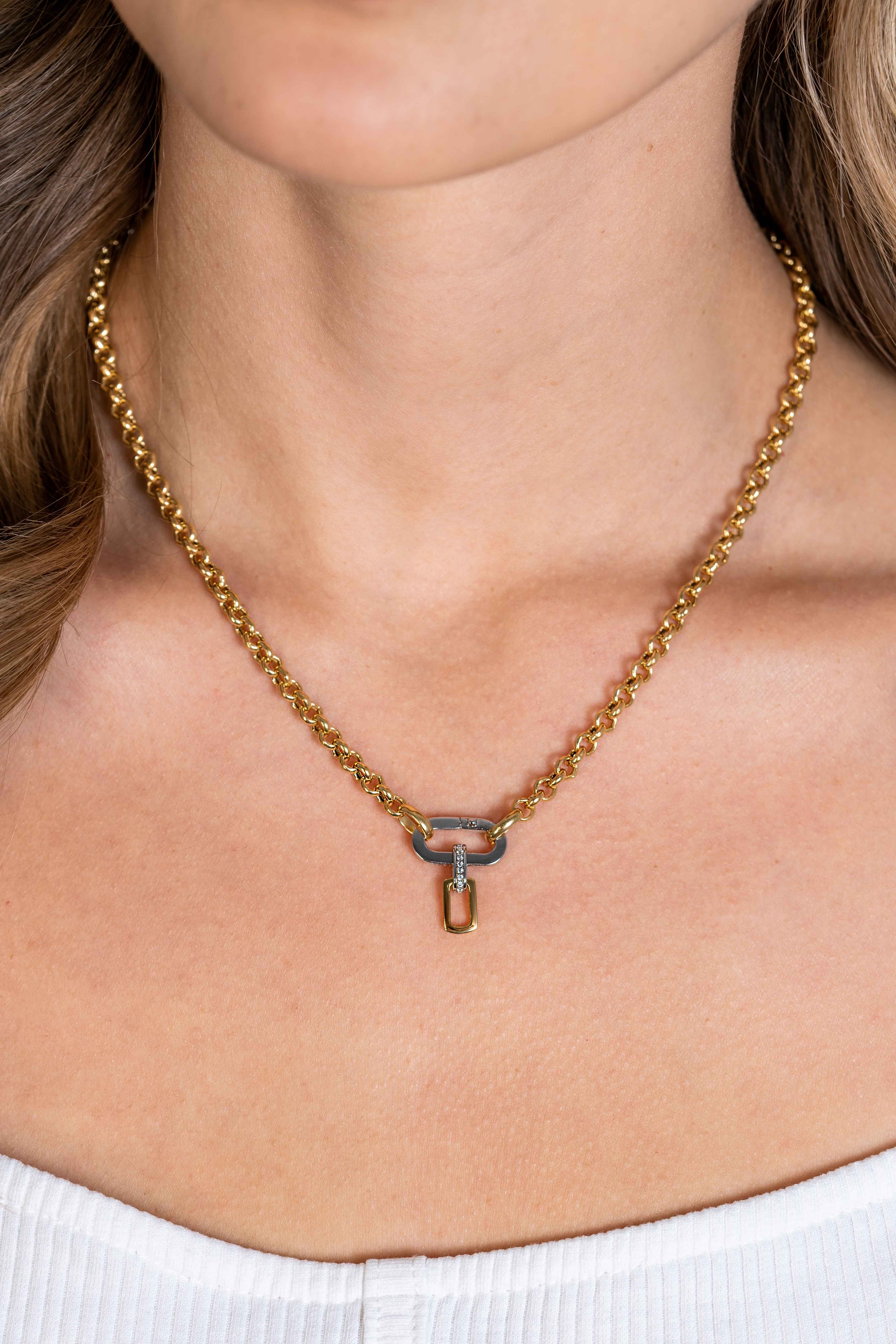ZINZI zlv. collier 41cm geel verguld
