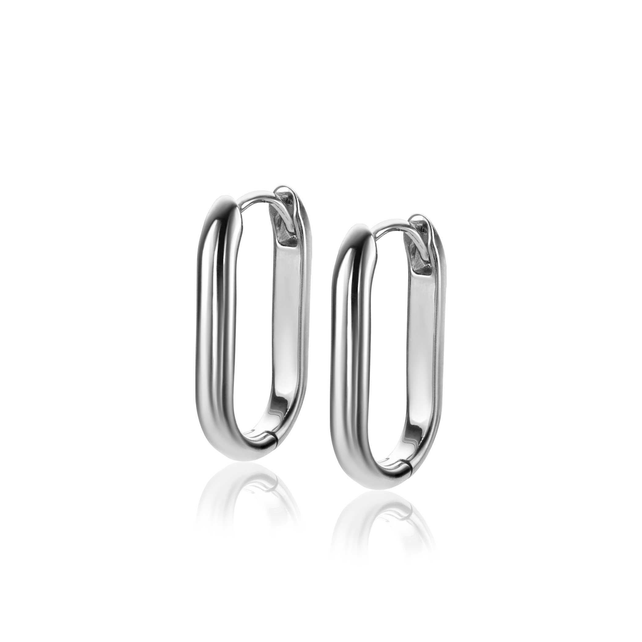 20mm ZINZI Silber Creolen in ovaler Form mit runder Röhre 3mm breit ZIO2605
