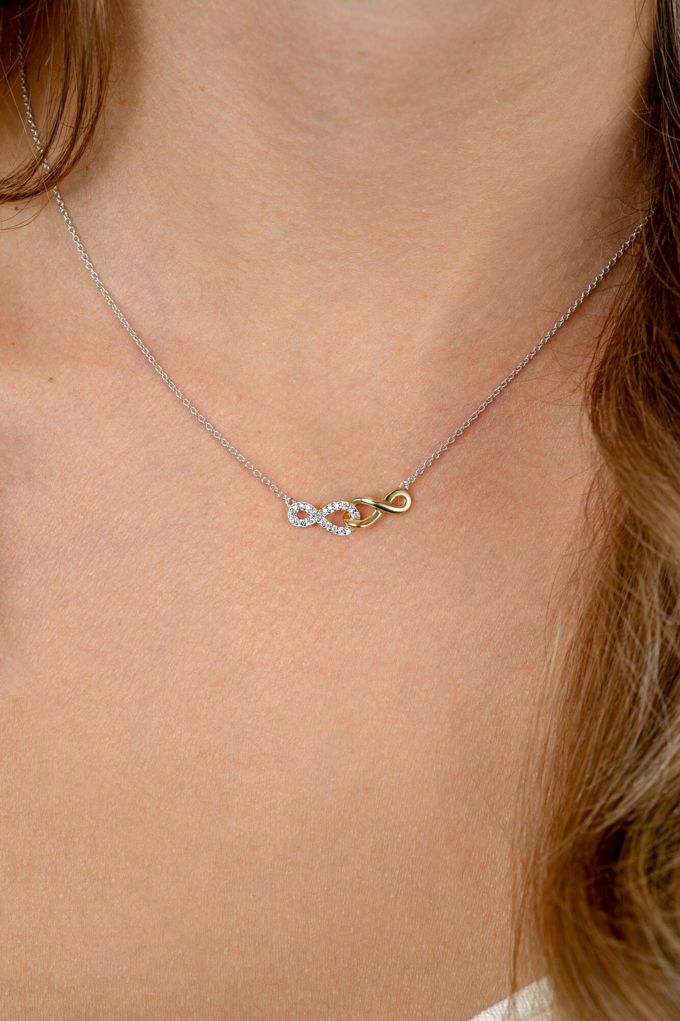 ZINZI Silber Fantasiekette mit verbundenen Infinity-Zeichen, 42-45 cm ZIC2649