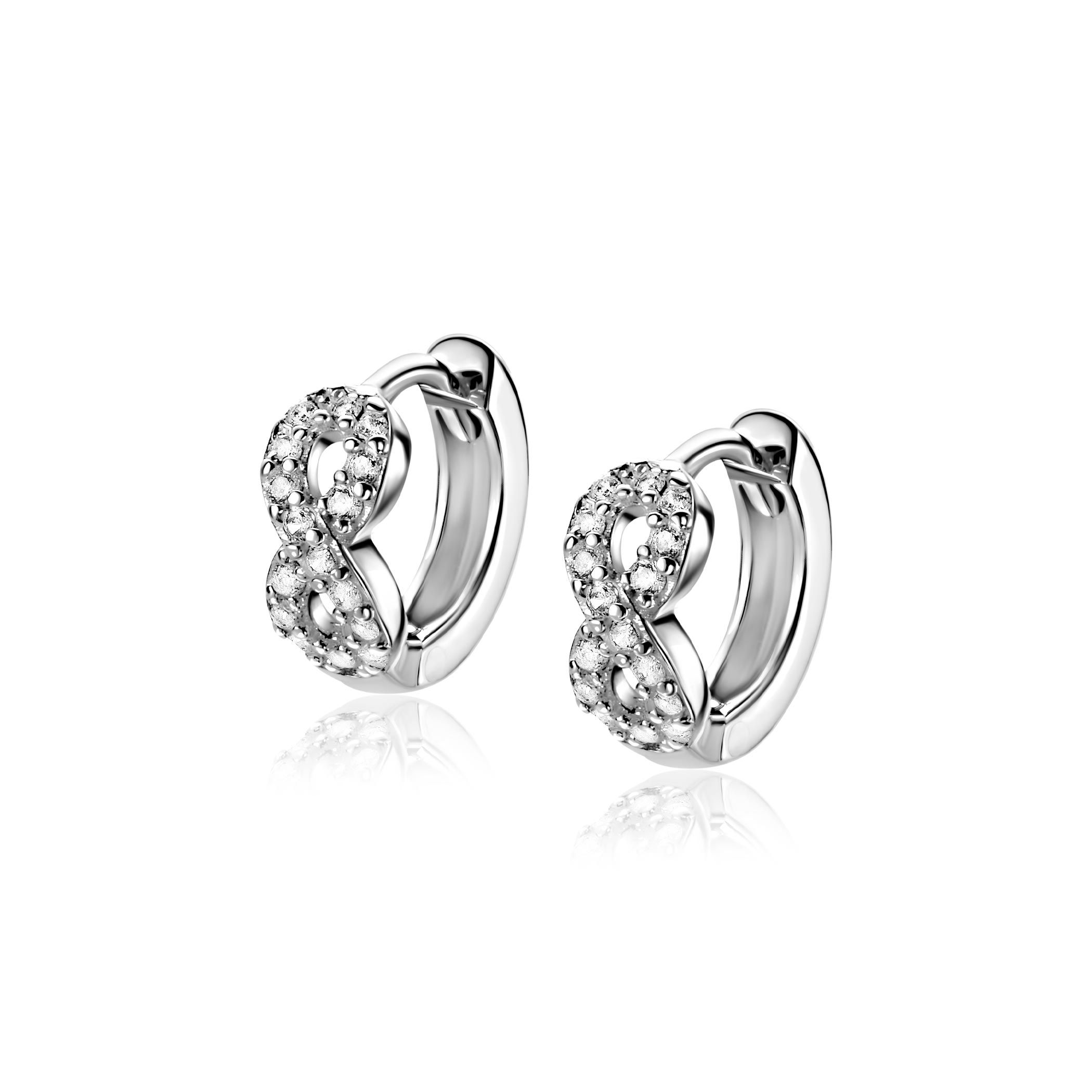 ZINZI zlv. klapcreolen infinity zirconia's 12.5x5mm