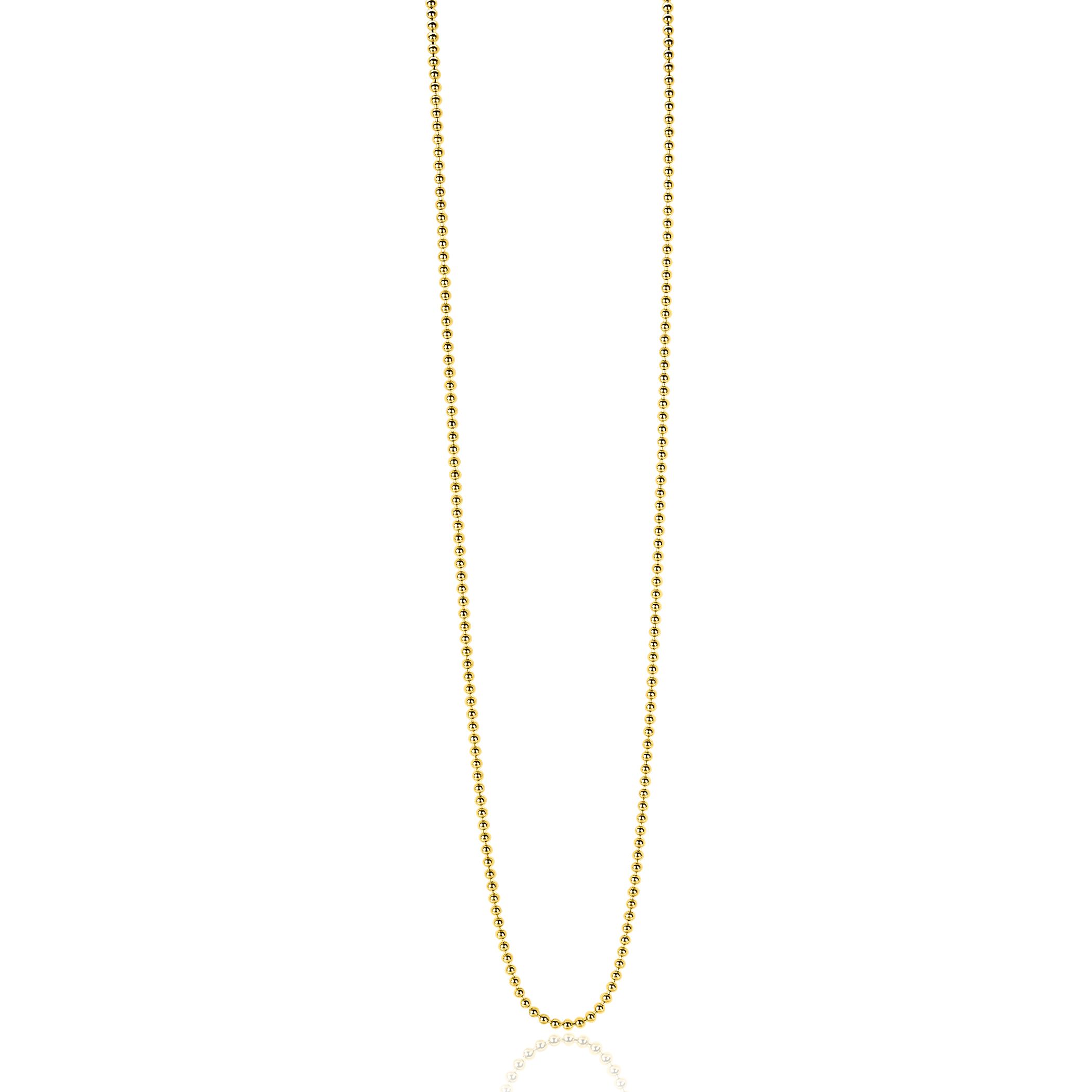 ZINZI zlv. bol collier 90 cm geel verguld
