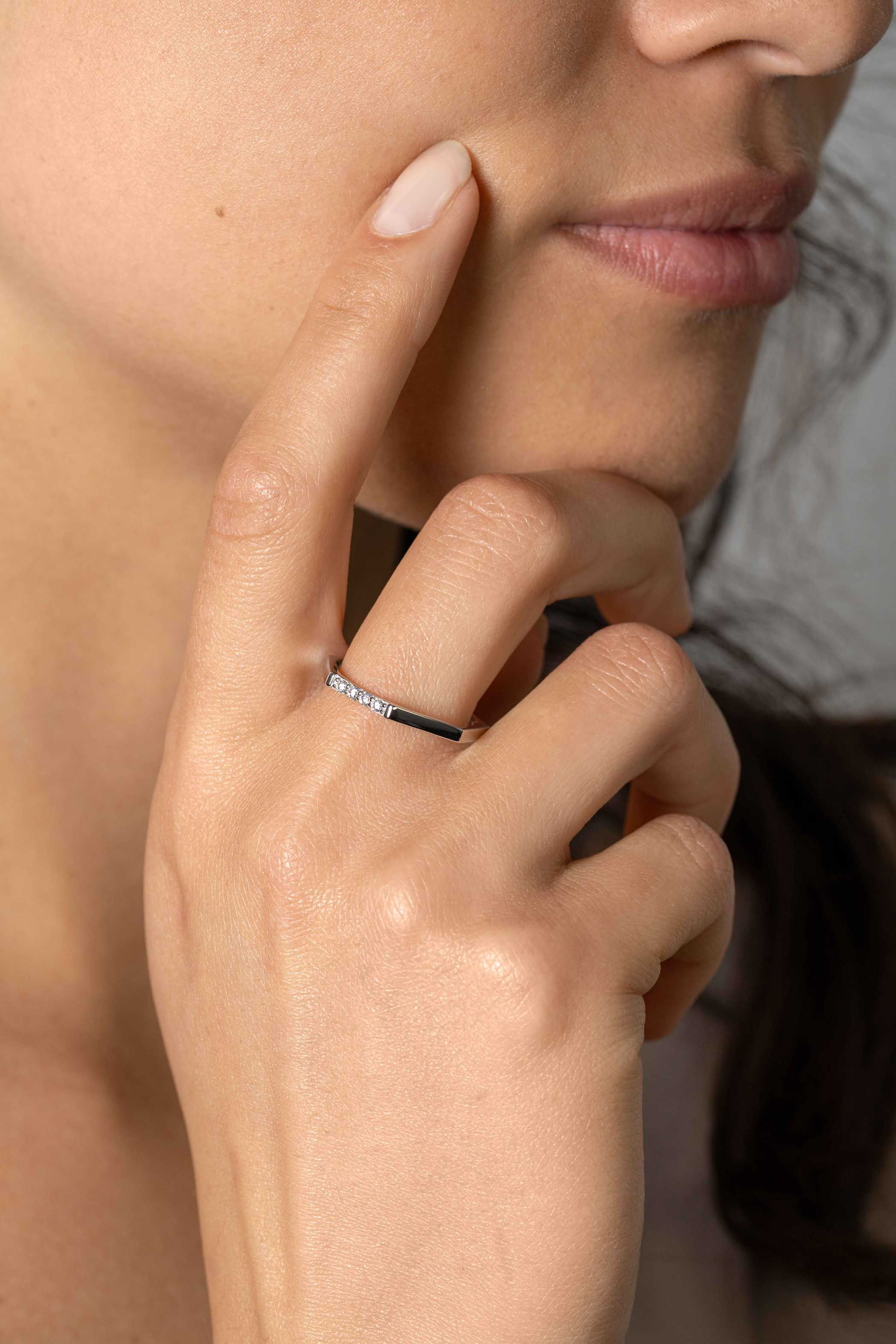 ZINZI zlv. aanschuifring 6 hoeken en zirconia's mt.60