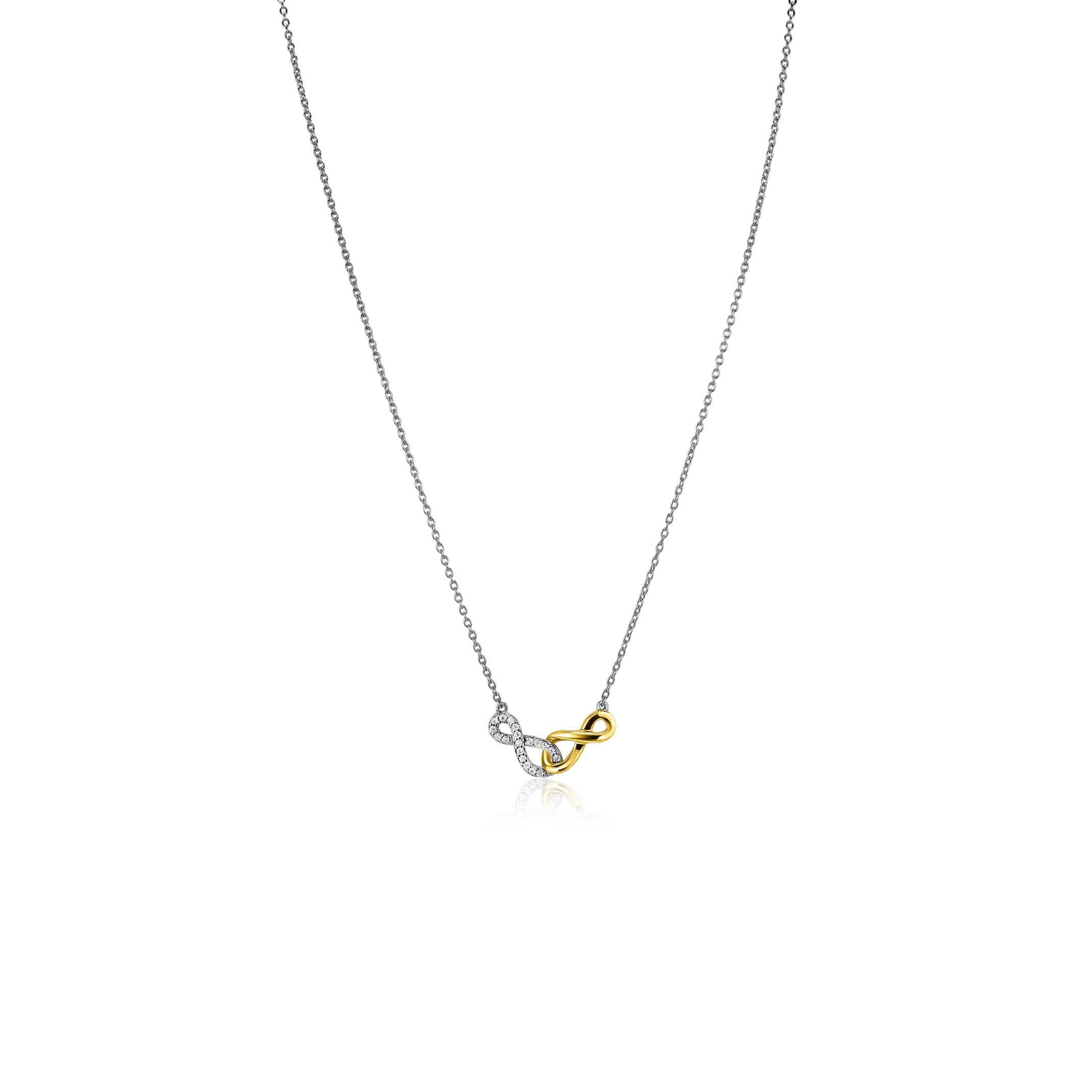 ZINZI Silber Fantasiekette mit verbundenen Infinity-Zeichen, 42-45 cm ZIC2649
