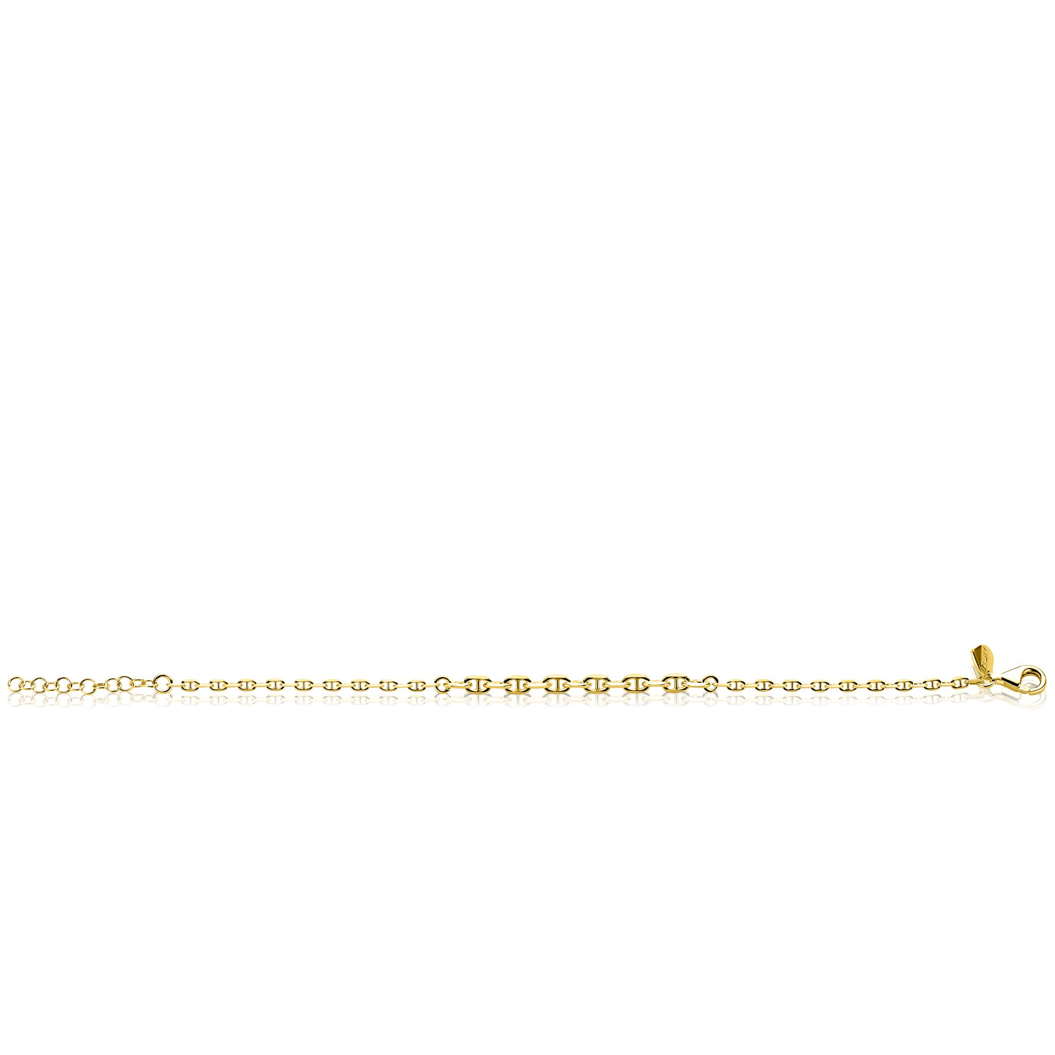 ZINZI zlv. armband gg.verg.marine schakels afl.