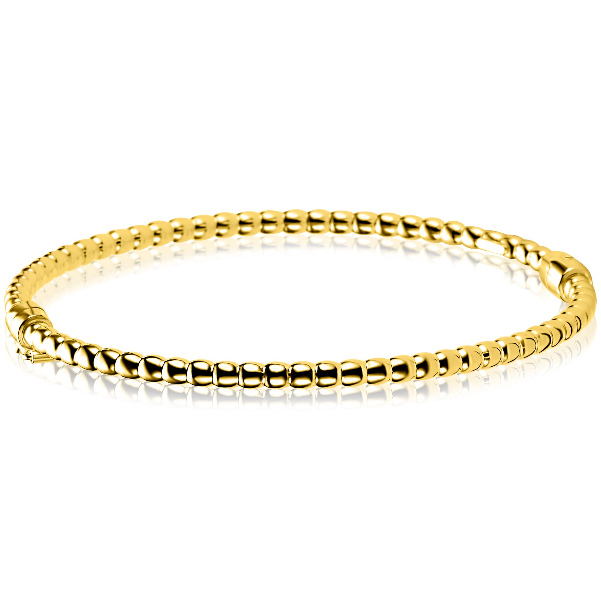 ZINZI zlv. bangle armband gg.verg.bolletjes 3mm