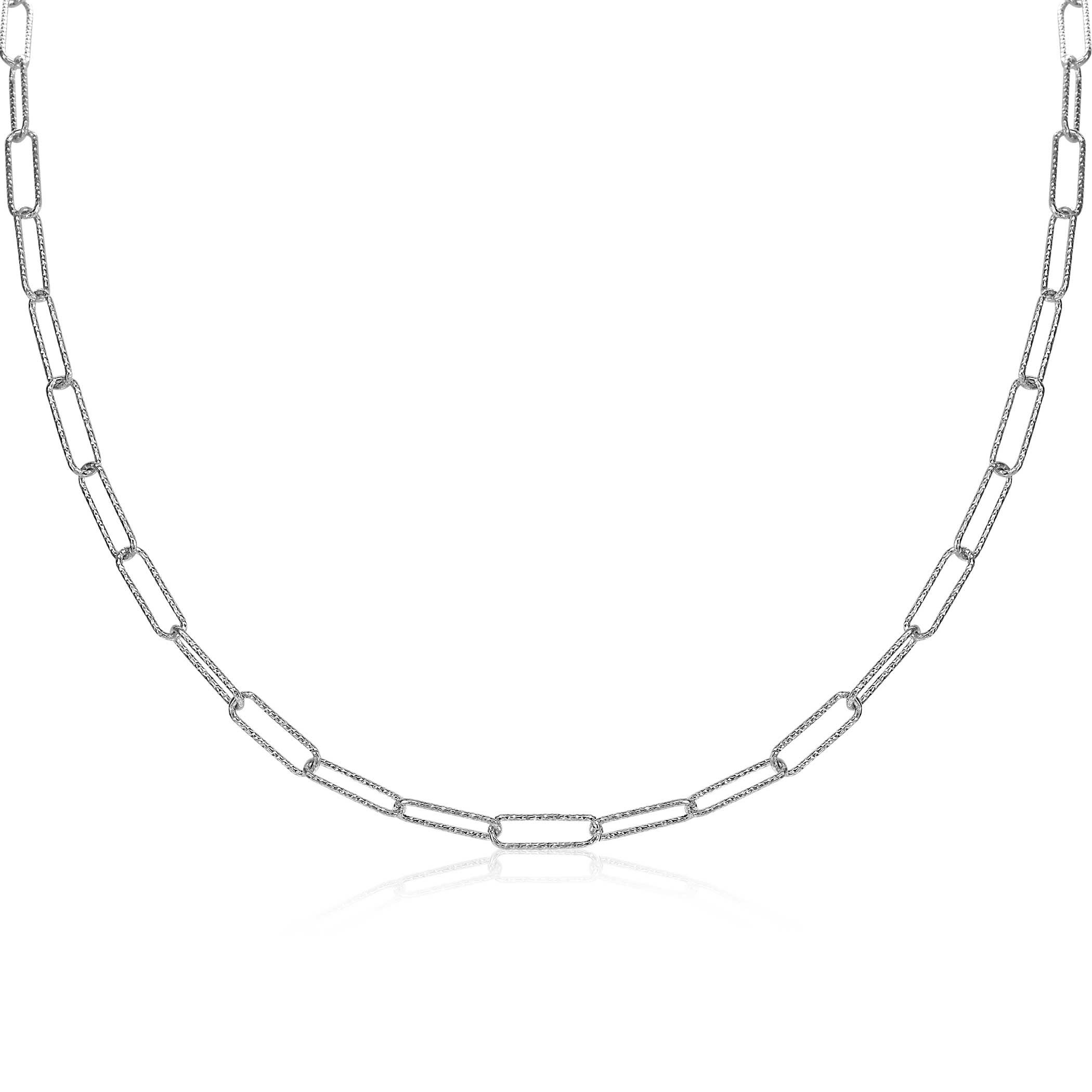 ZINZI silberne Kette 45cm mit trendy paperclip Glieder van 3,4mm breit ZIC1992