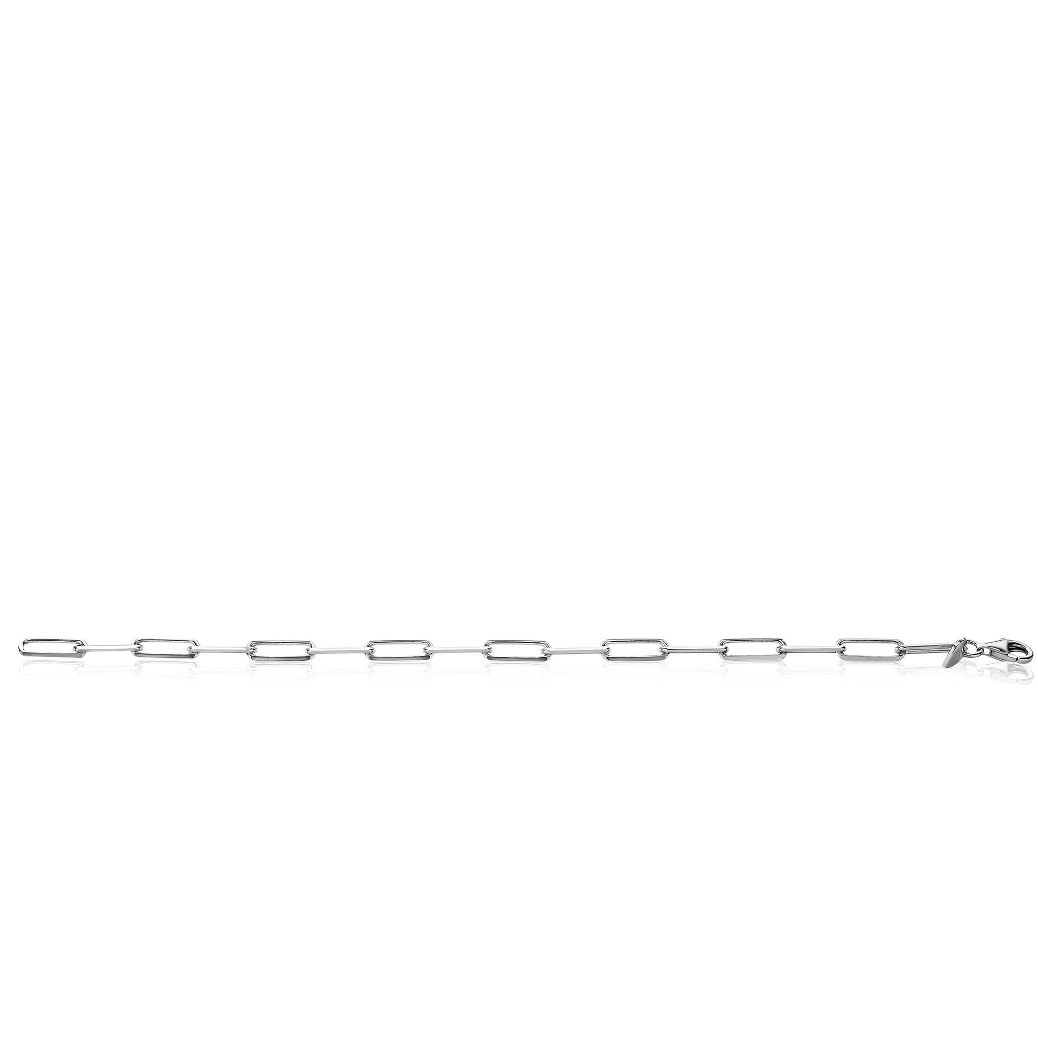 ZINZI silbernes paperclip Glieder Armband 5mm breit 19cm ZIA2207