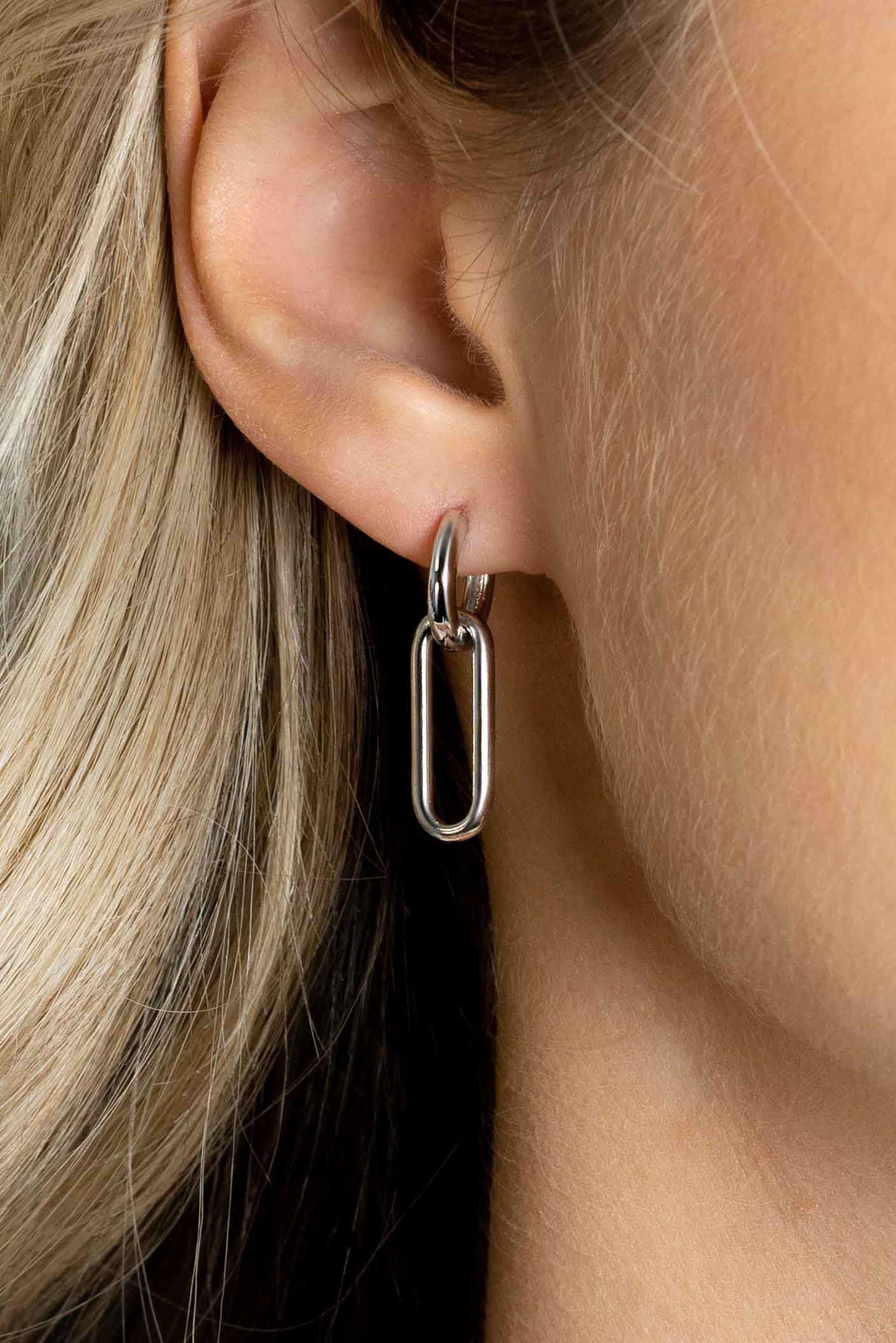 ZINZI zlv. oorbedels paperclip glad 18mm