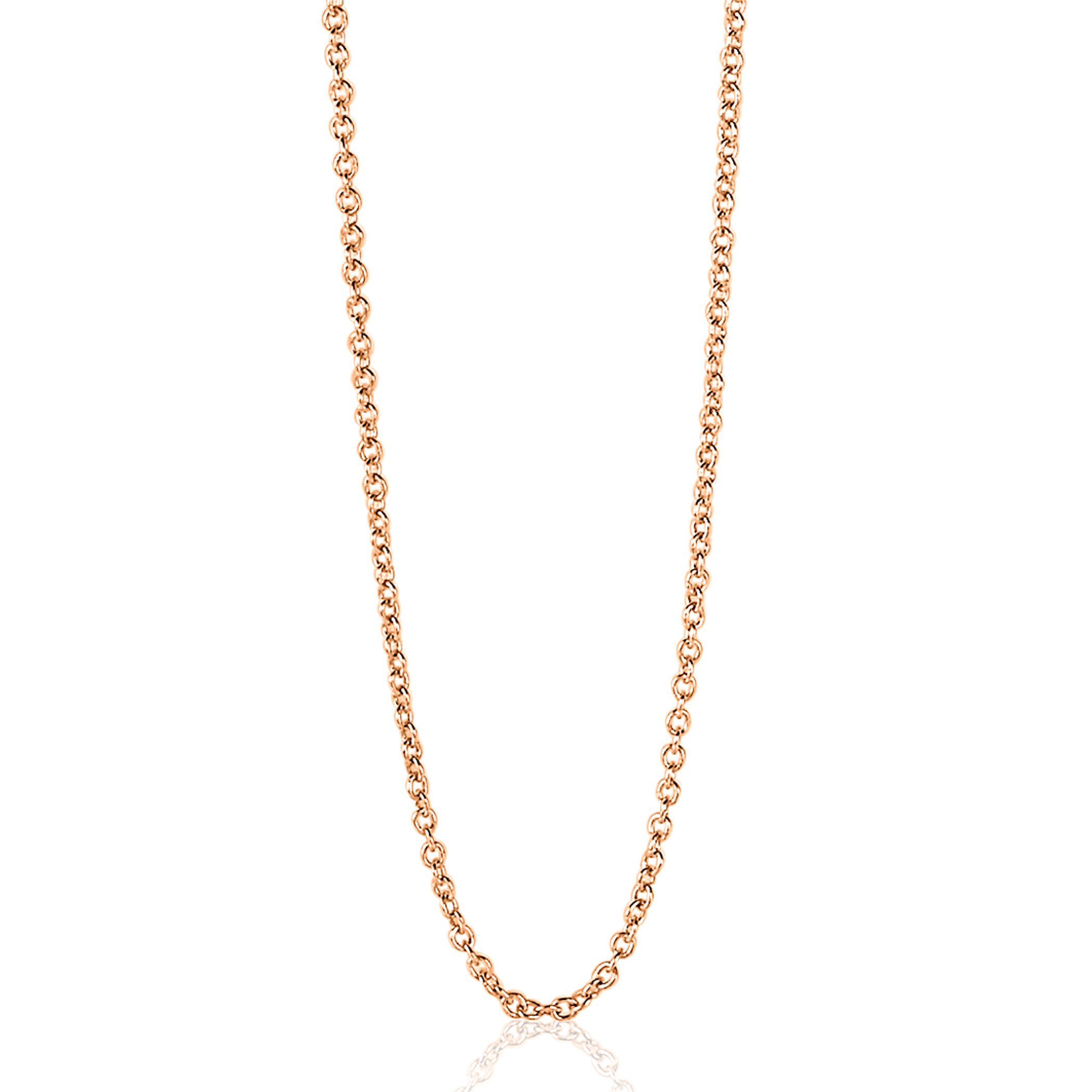 80cm ZINZI silberne Anker Kette rosévergoldet ZILC-A80R