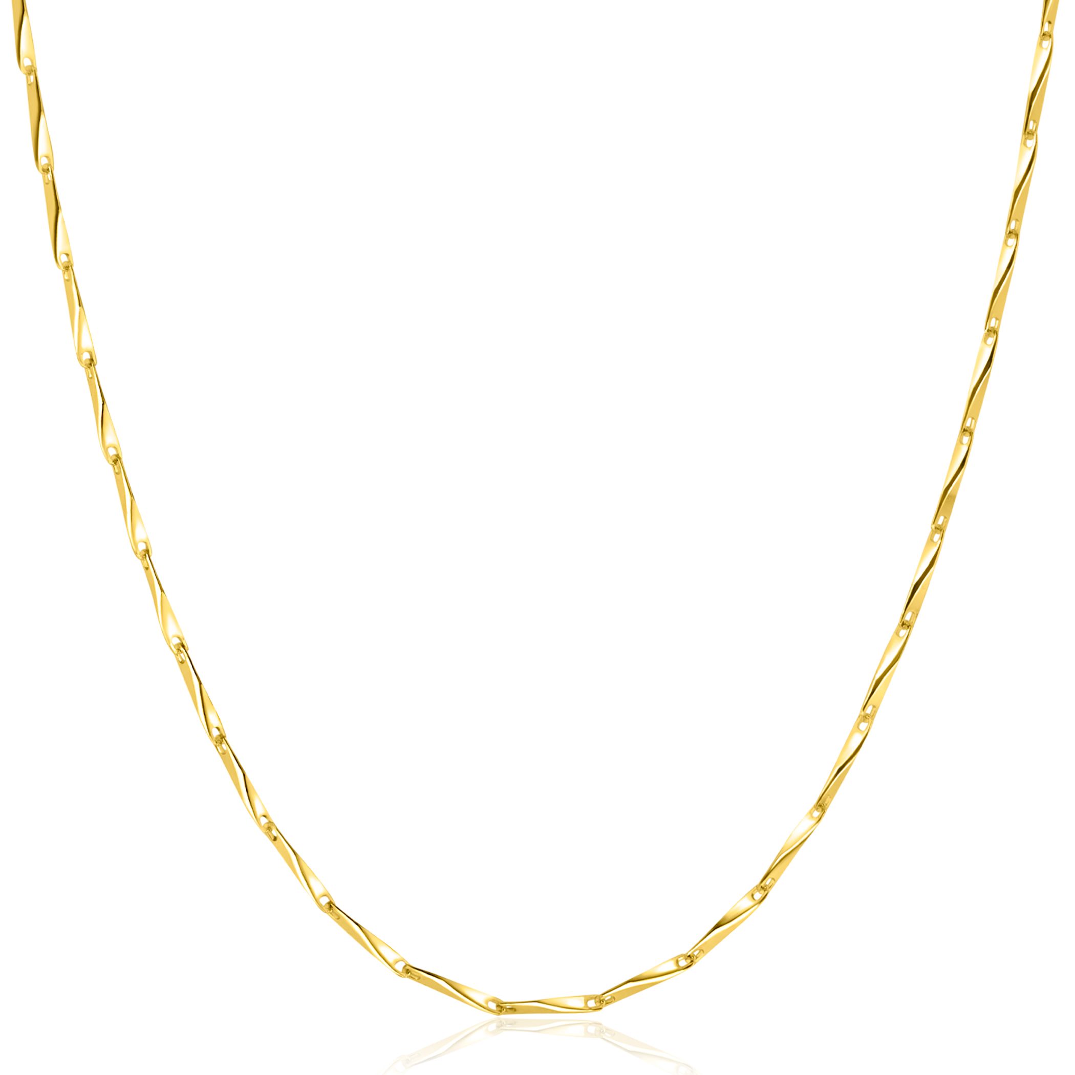 ZINZI zlv. collier gg.verg. gedraaide schakels 45cm