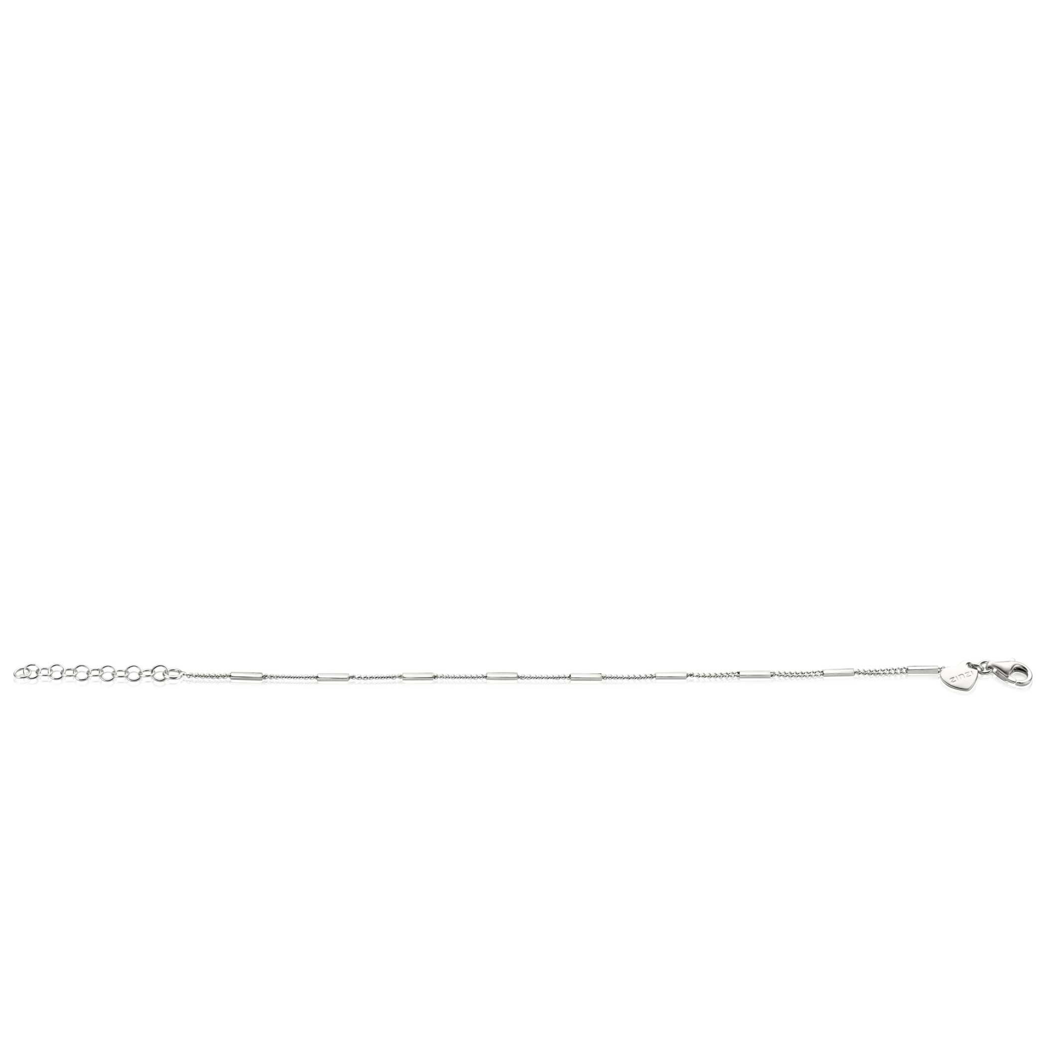 ZINZI zlv. armband gourmet met staafjes dun