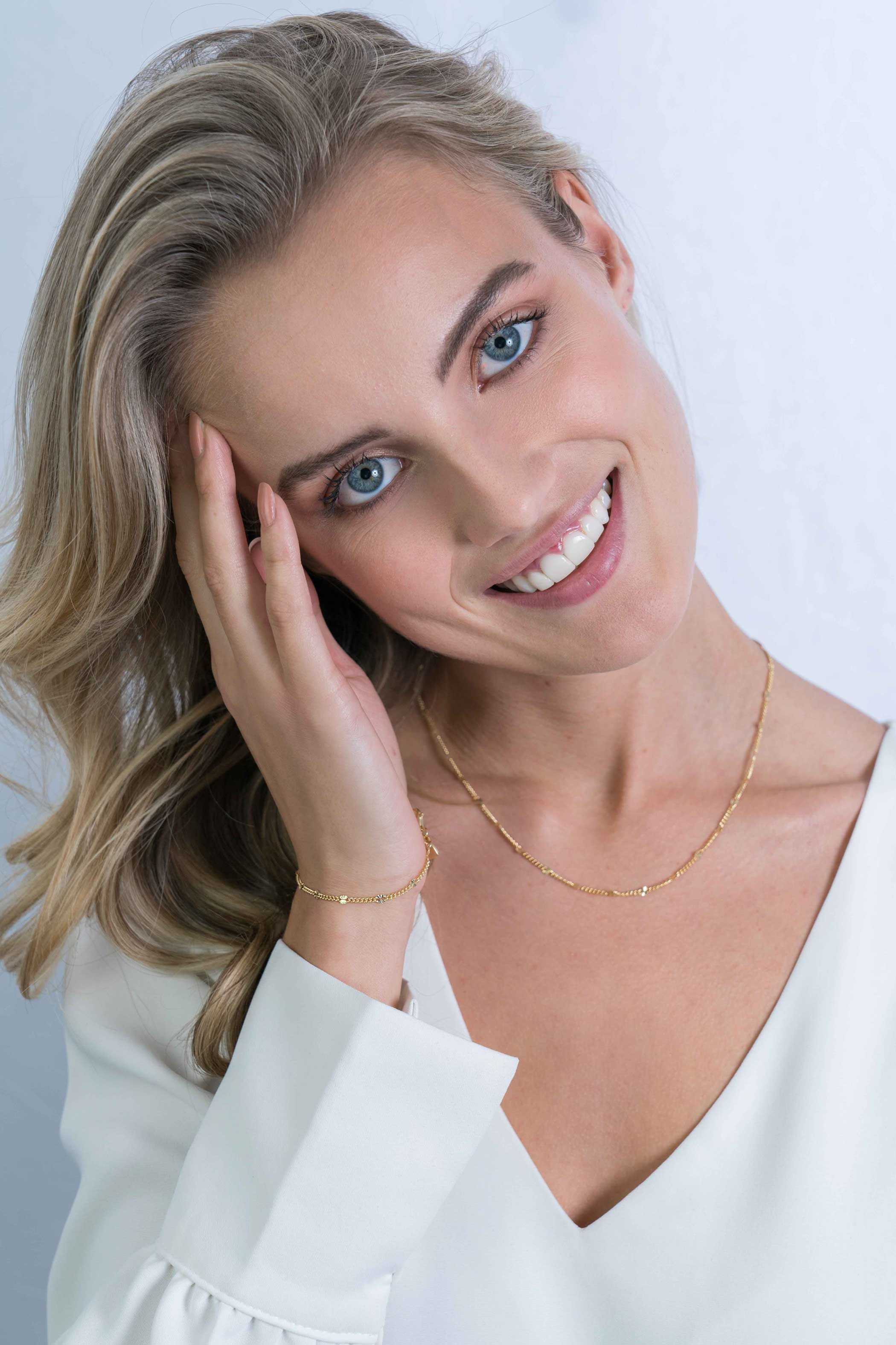 ZINZI silberne Kette 14K gelb vergoldet 45cm Gourmet Glieder ZIC2157G