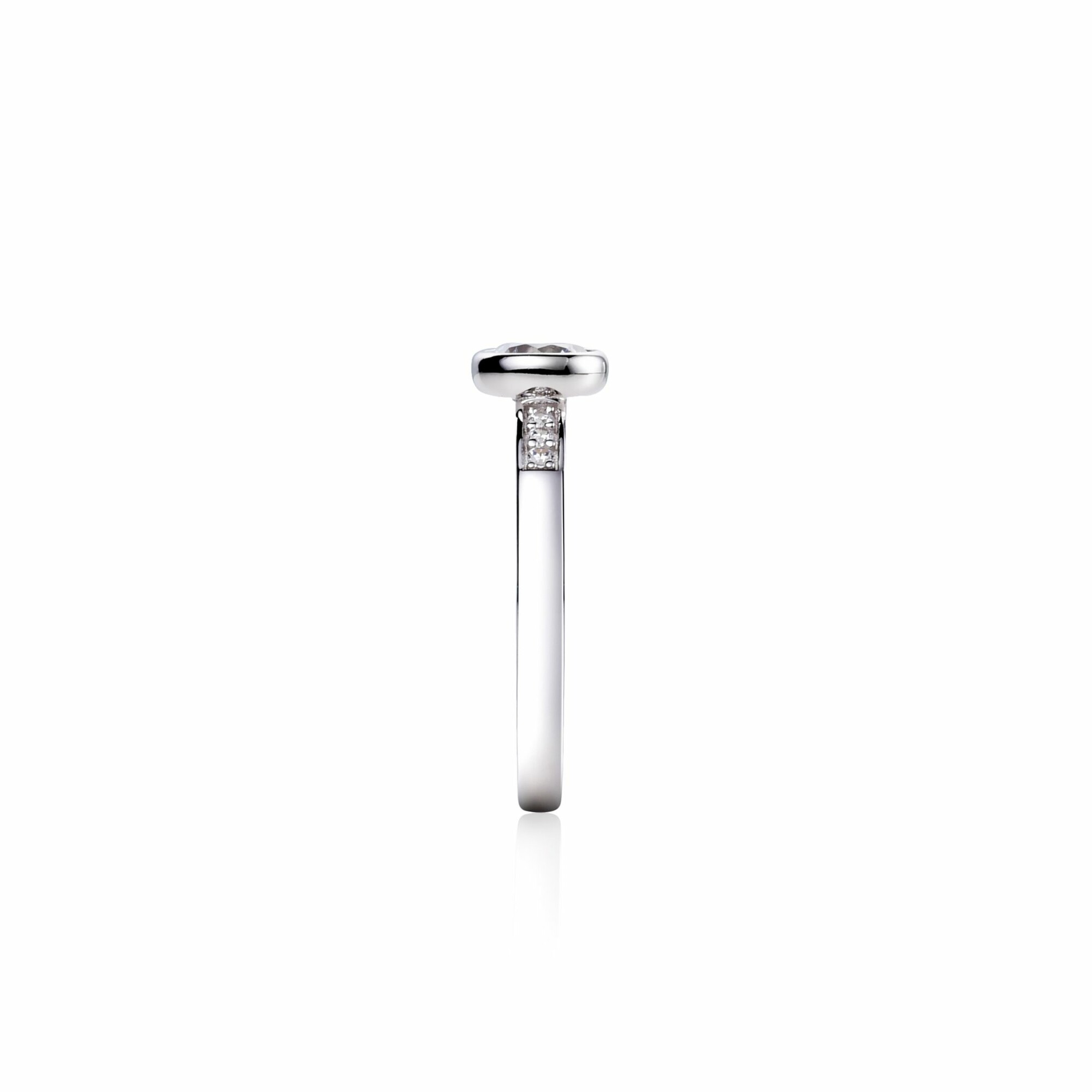 ZINZI silberner Ansteckring rund weiß 6,3mm ZIR1662