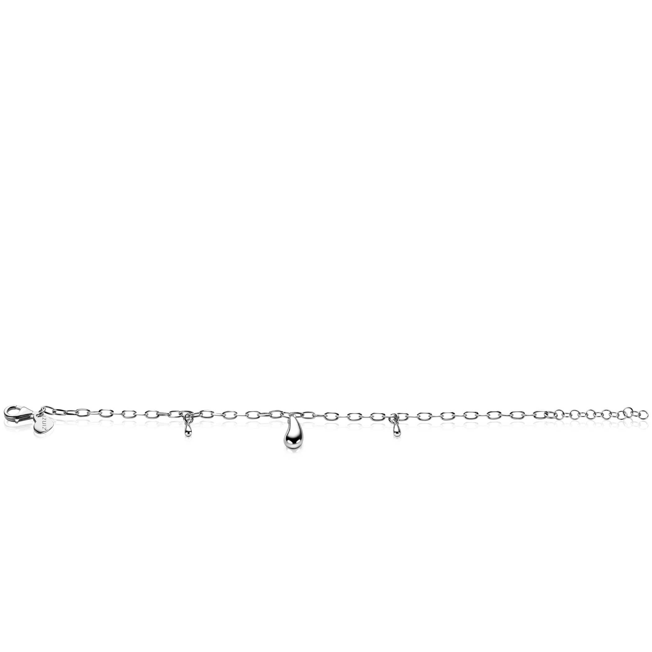 ZINZI Silberarmband mit drei tropfenförmigen Anhängern 17-19cm ZIA-BF109