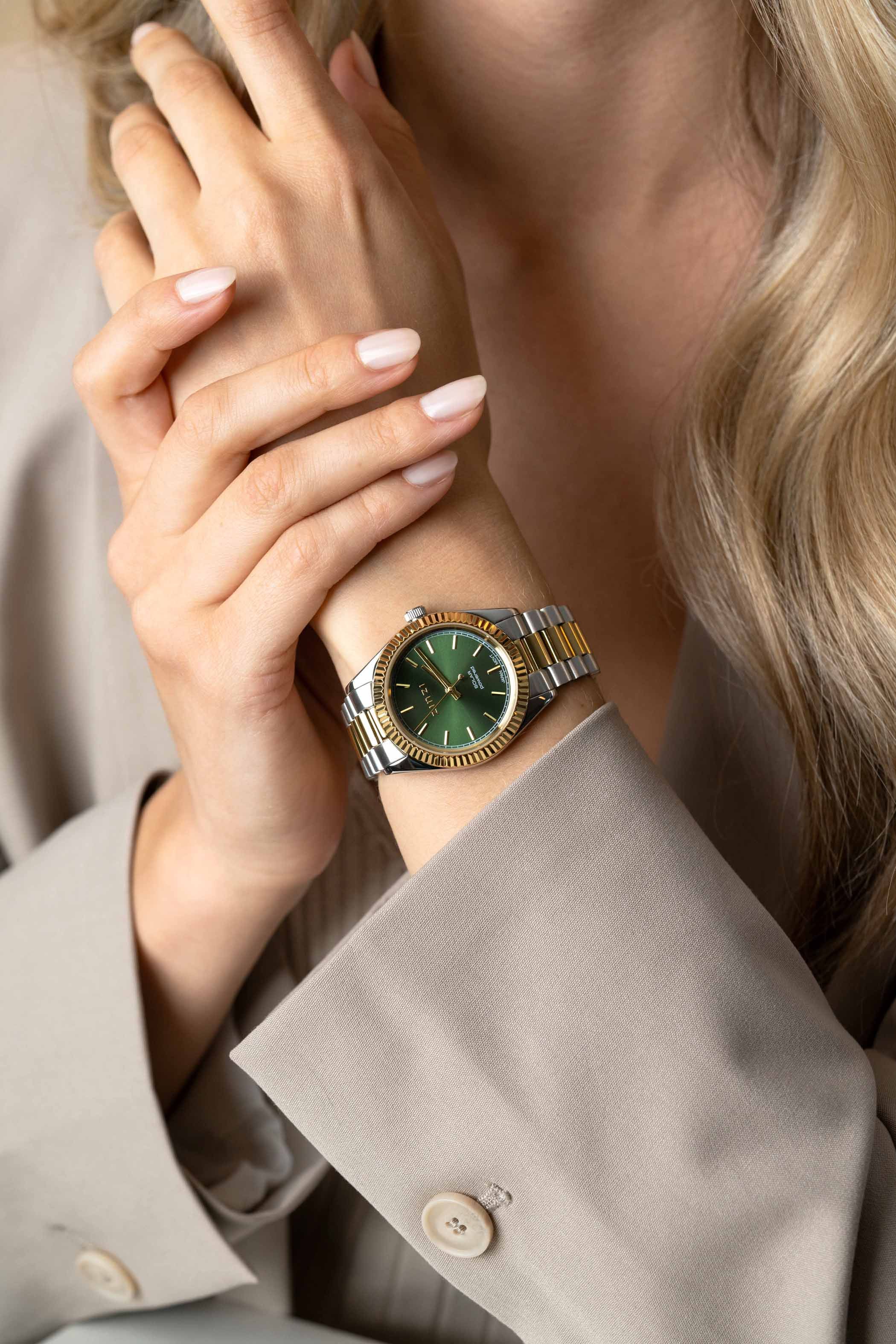 Zinzi horloge Solaris groene w.pl.bic.st bnd 35mm