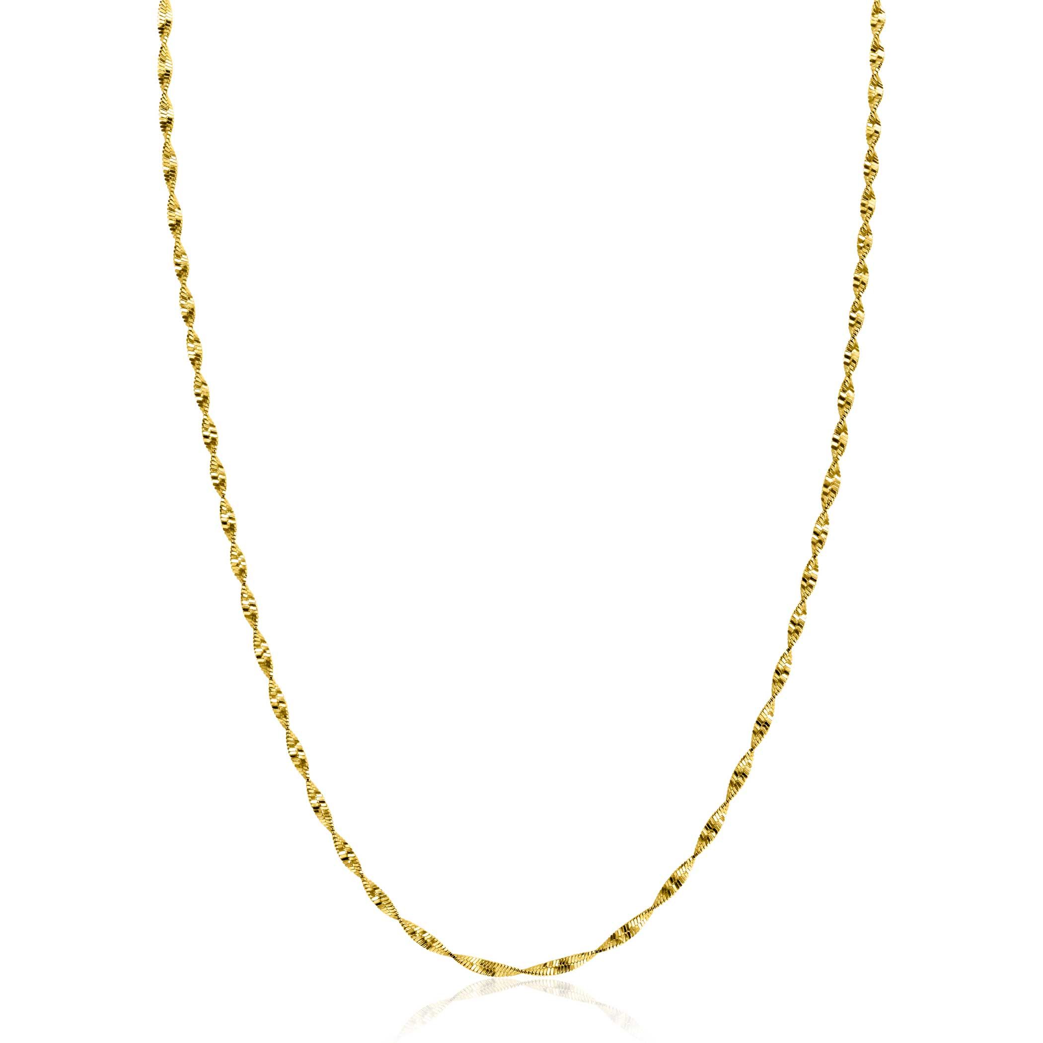 ZINZI zlv. collier geel verguld singapore schakel
