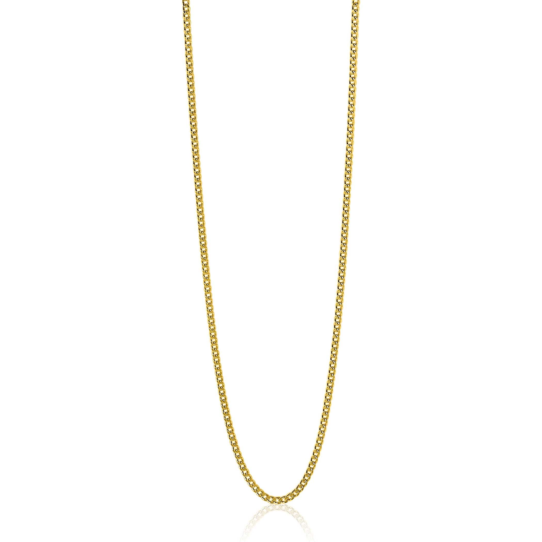 ZINZI zlv. gourmet collier 90 cm geel verguld