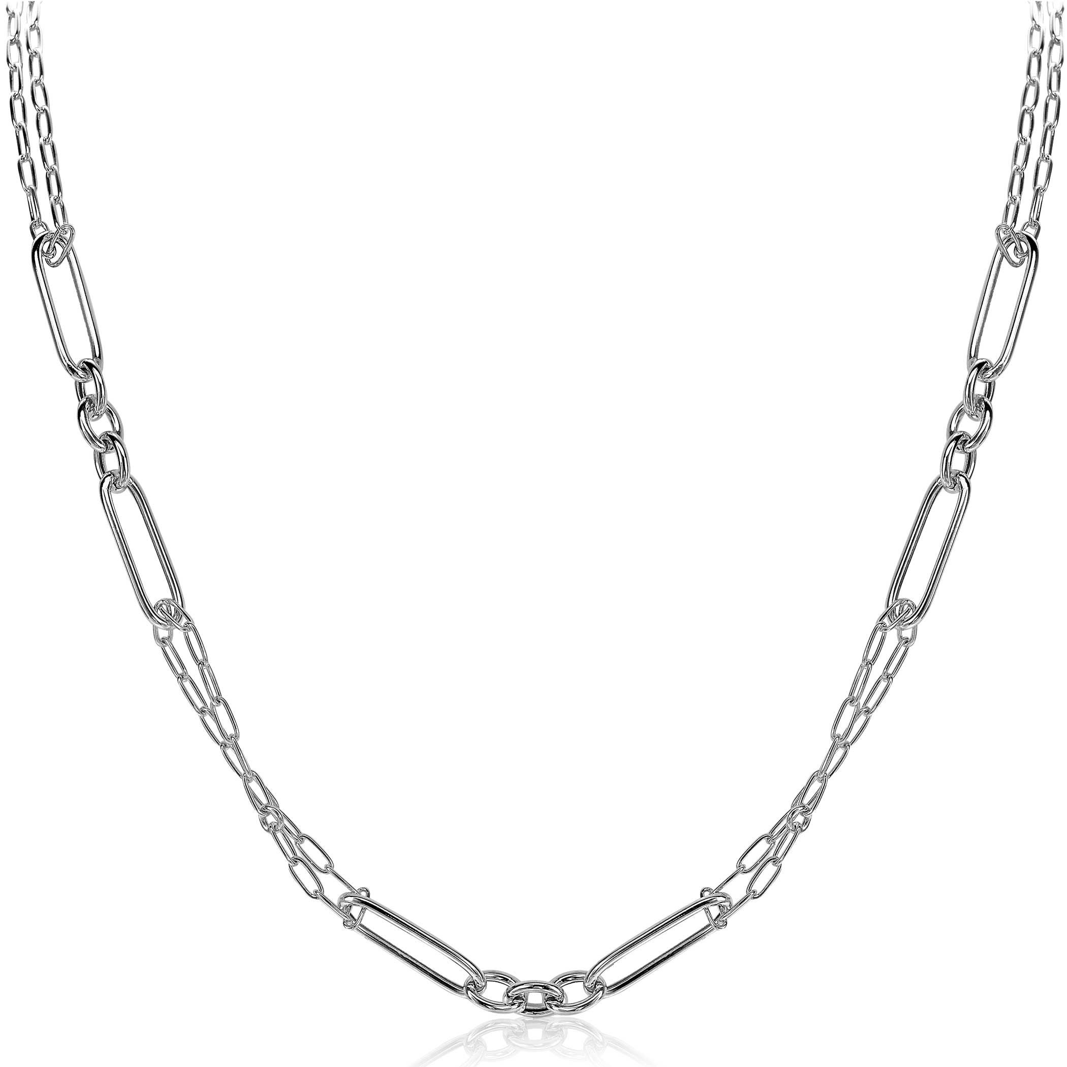 ZINZI silberne Kette 45cm waarbij diverse trendy Glieder zijn gecombineerd ZIC1991