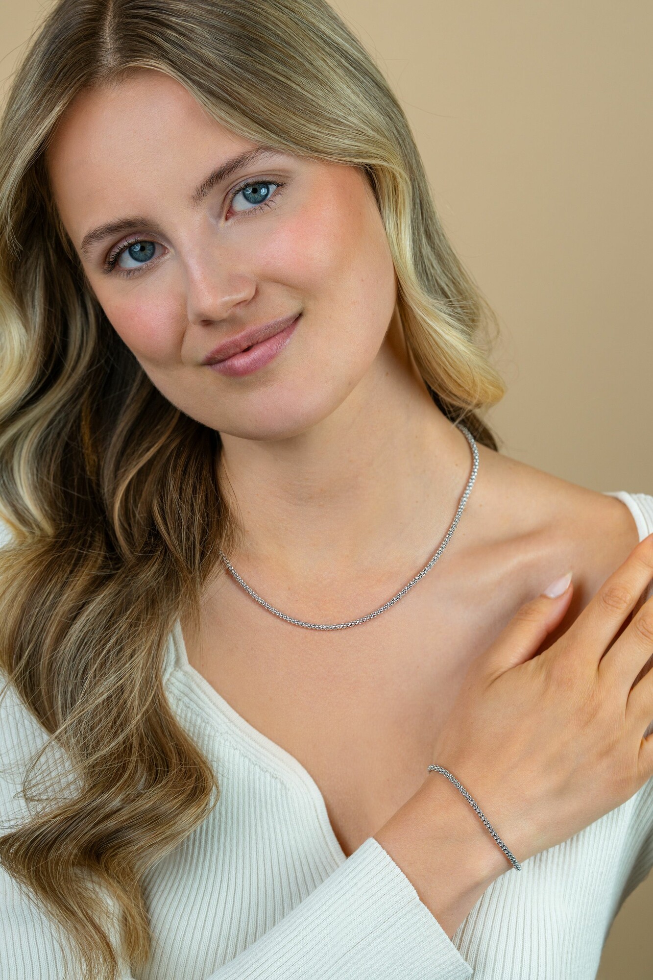 Zinzi silberne Gliederhalskette 45cm ZIC1288