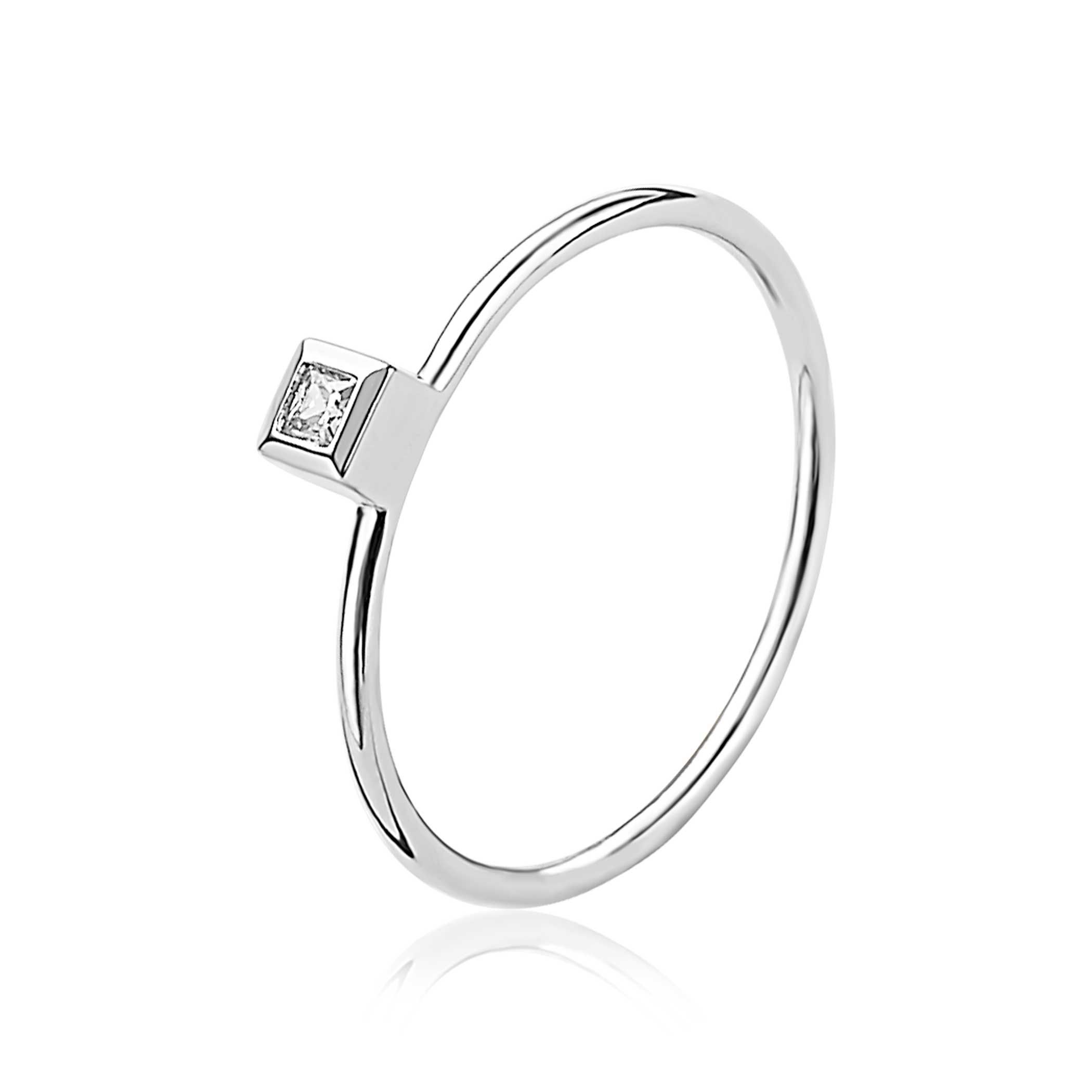ZINZI silberner Ansteckring glatt weiß 3mm ZIR1859