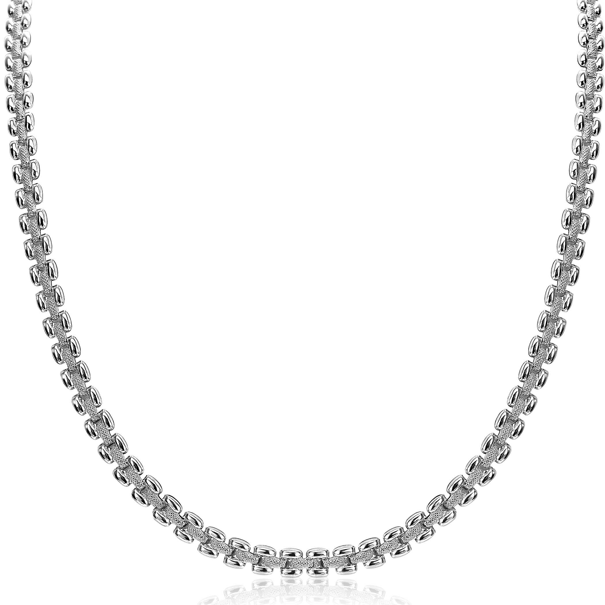 ZINZI silberne Luxus Halskette 43cm mit rolex-style Glieder 5mm ZIC1997