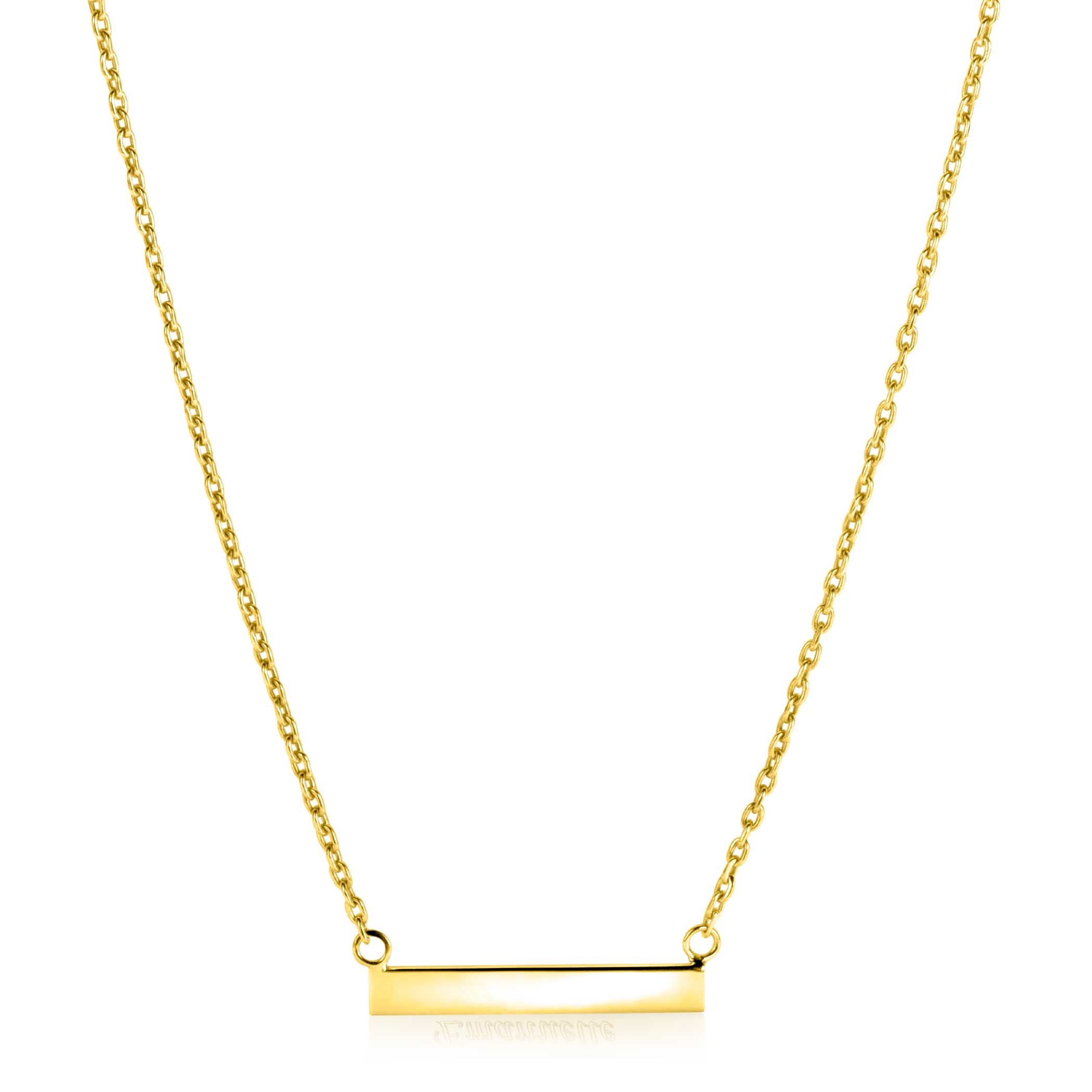 ZINZI zlv. collier gg.verguld met recht plaatje