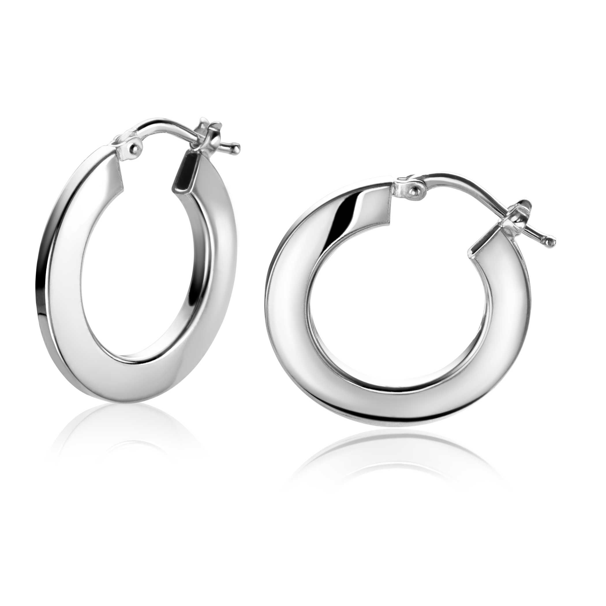 ZINZI zlv. oorringen platte buis 4mm, 22x2mm