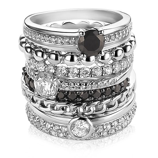 ZINZI silberner Ring weiß ZIR881