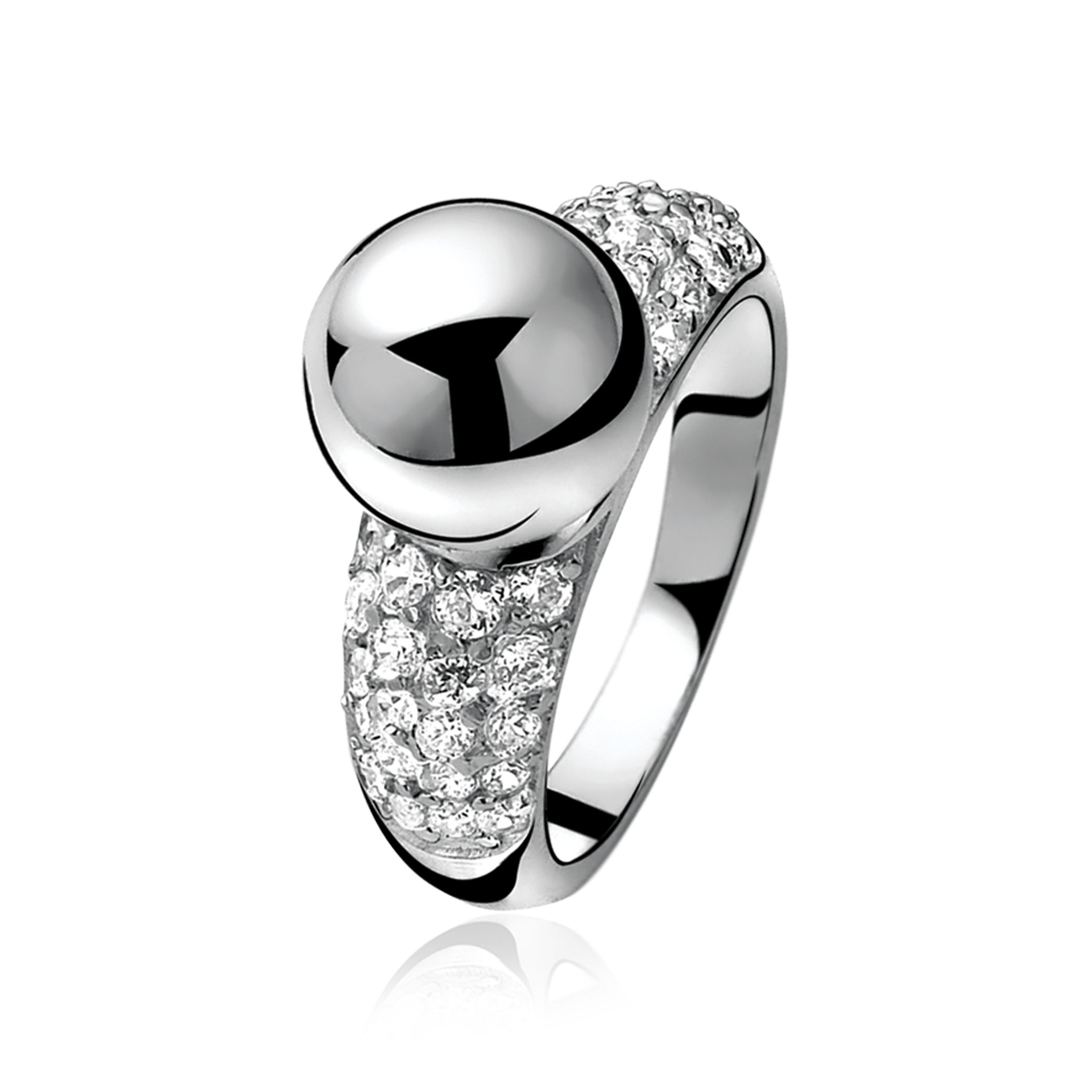 ZINZI silberner Ring weiß ZIR716