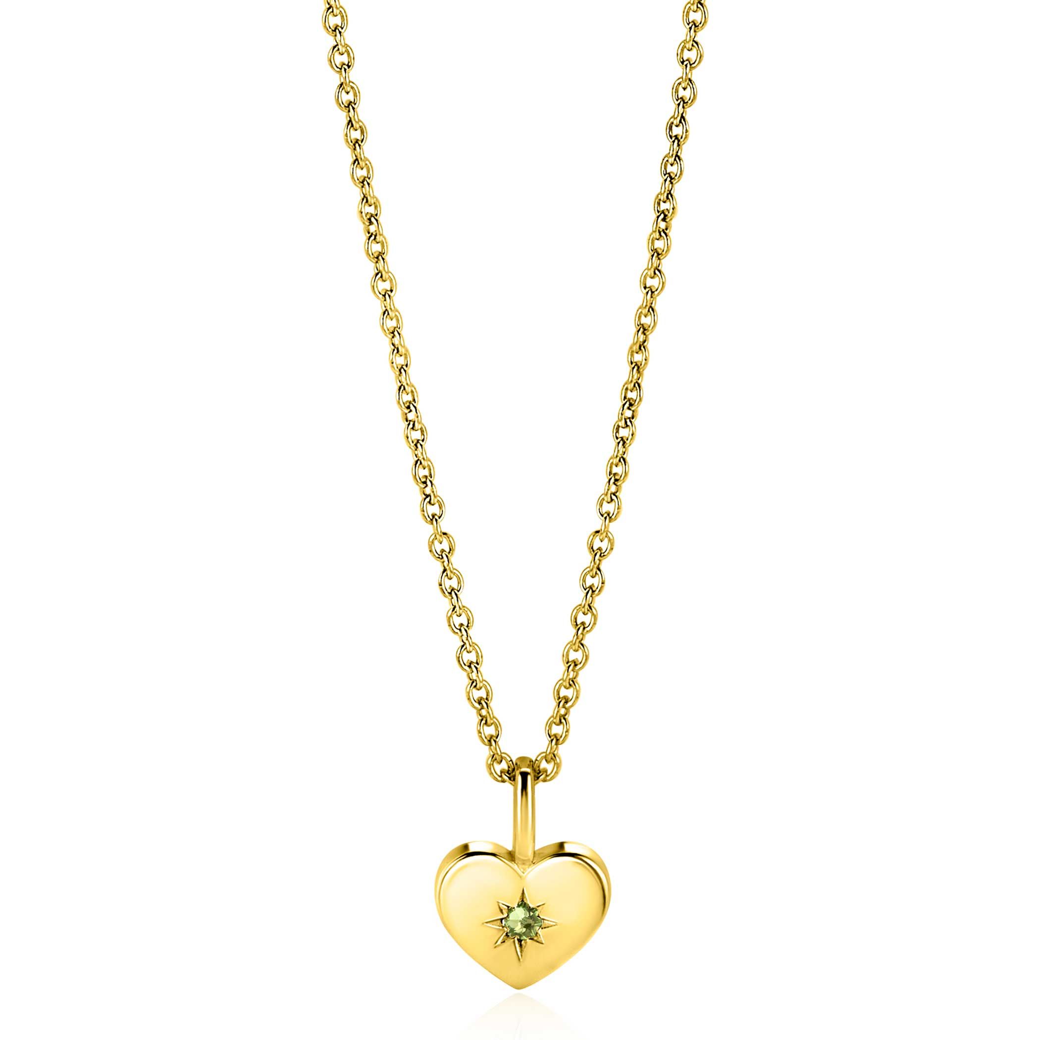 ZINZI zlv. hanger gg.verg.hart birthstones peridoot