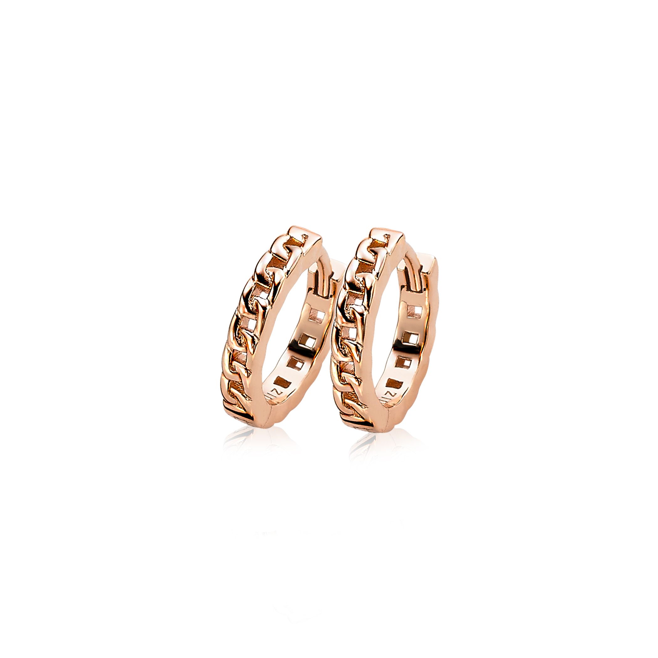 ZINZI silberne Ohrringe rosé vergoldet Gourmet 15 x 3mm ZIO1175R