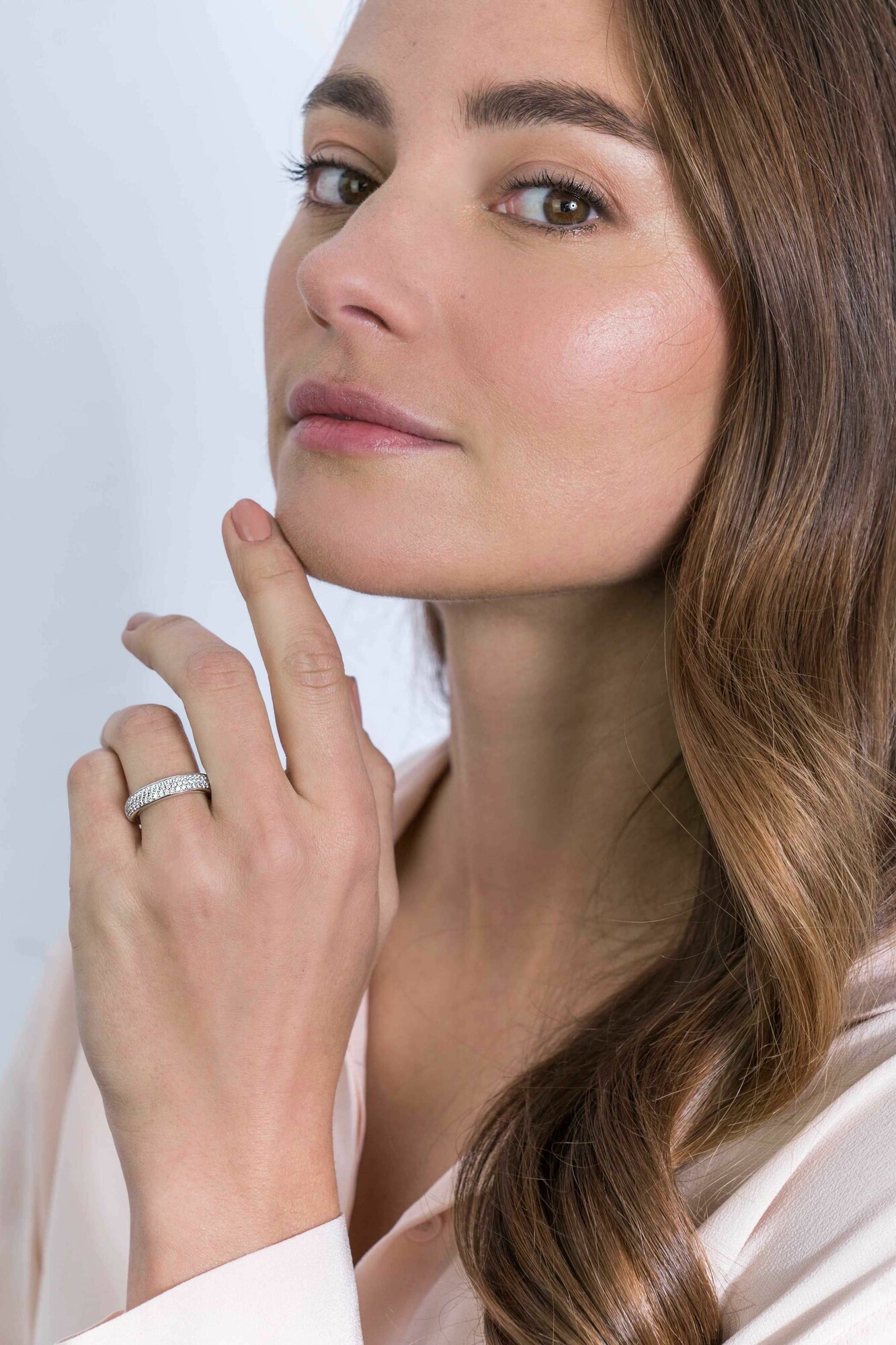 ZINZI silberner Ring weiß  ZIR1183