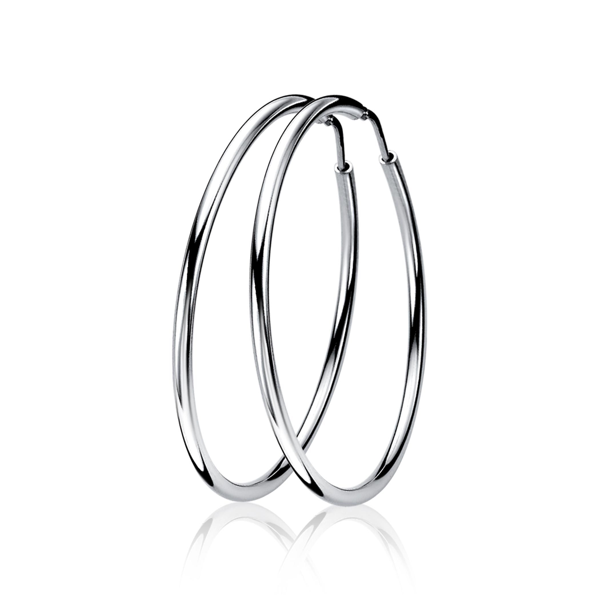 ZINZI silberne Kreolen 35 x 2mm glatt ZIO435