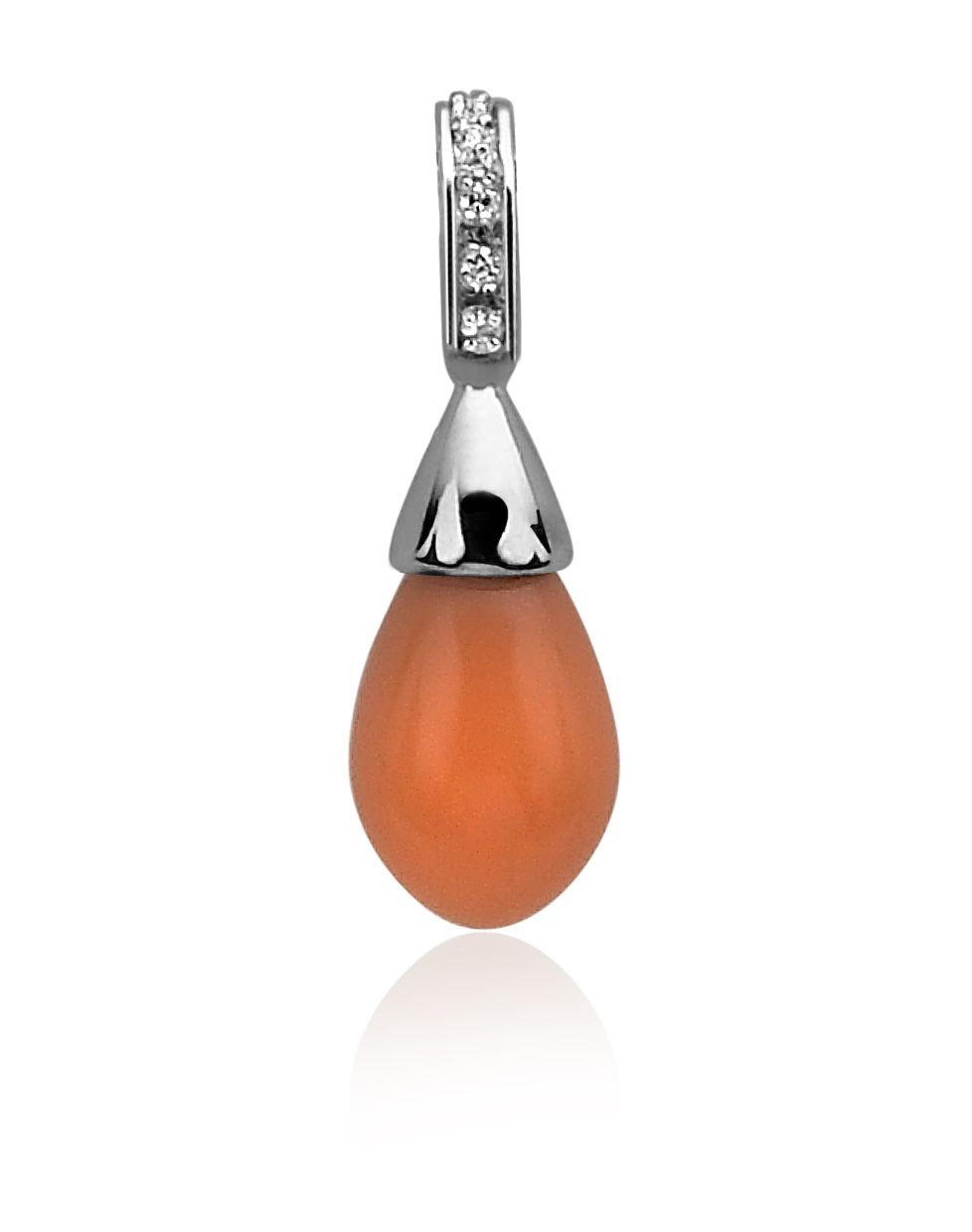 Zinzi silberner Perlenanhänger orange-koralle ZIH394K