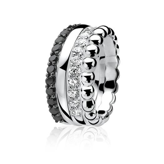 ZINZI silberner Ring weiß ZIR827