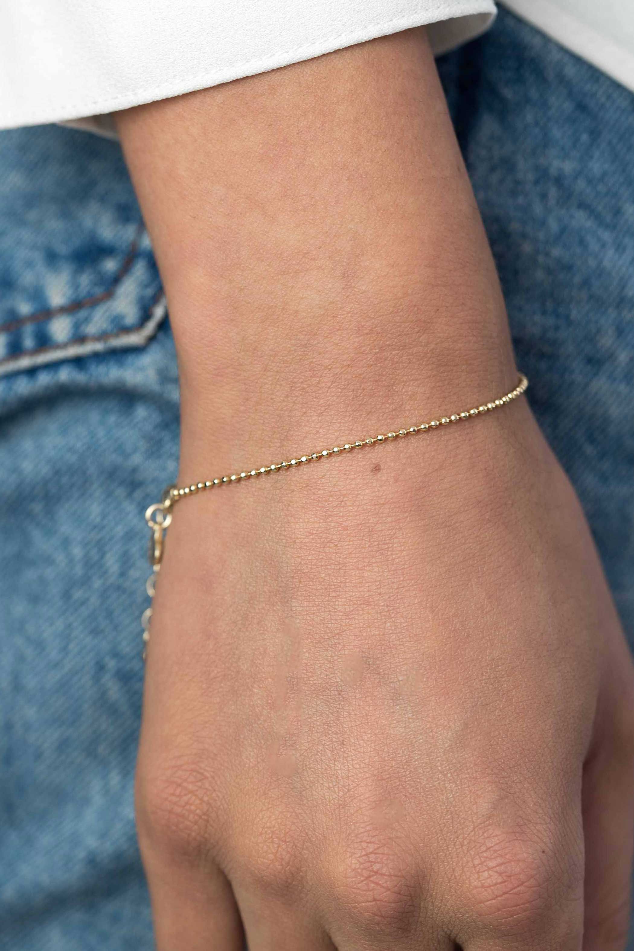 ZINZI silbernes Kugel Armband gelb vergoldet 1,5mm breit 17-19,5cm ZIA1909G