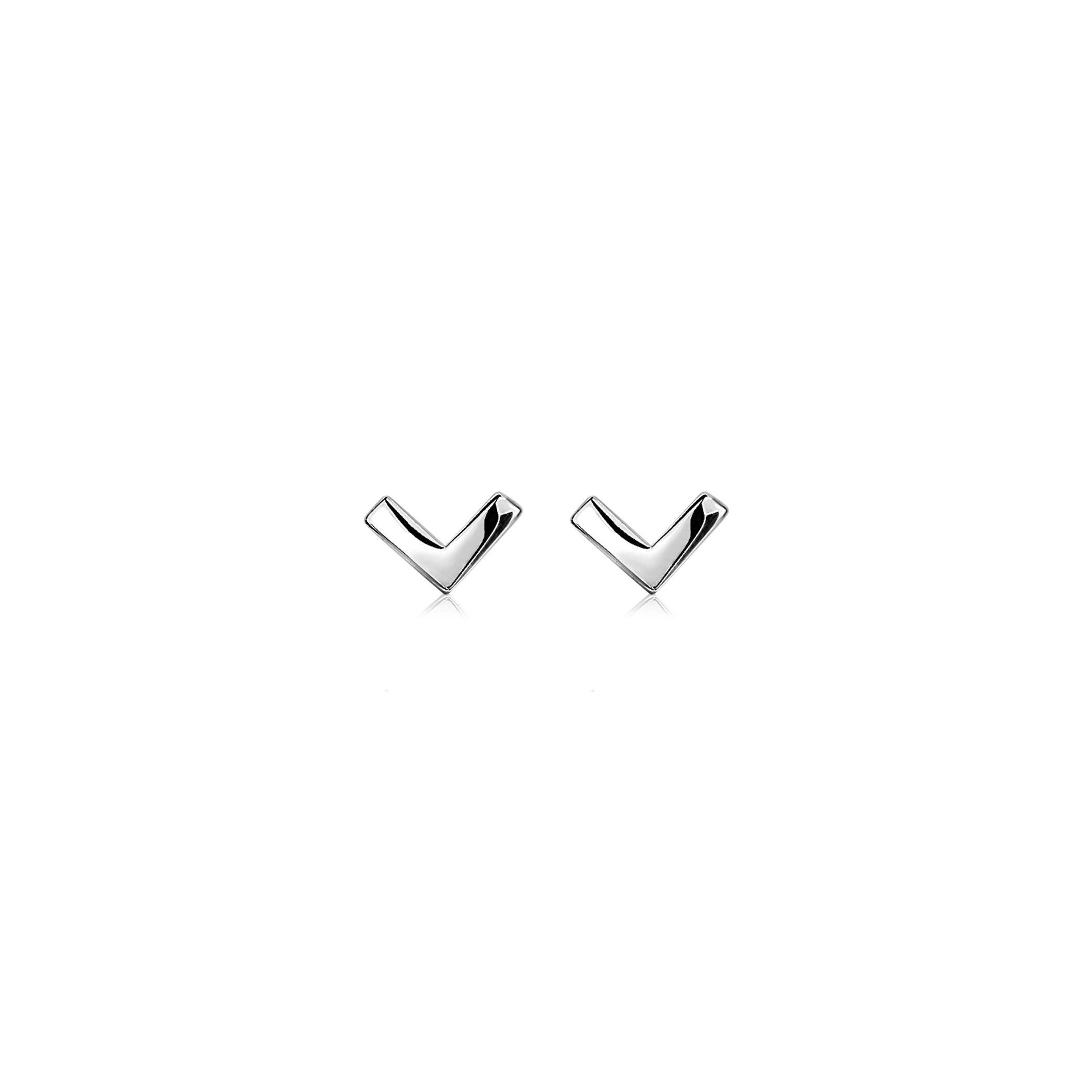 ZINZI silberne Ohrstecker glatt V-Form 7mm ZIO1380