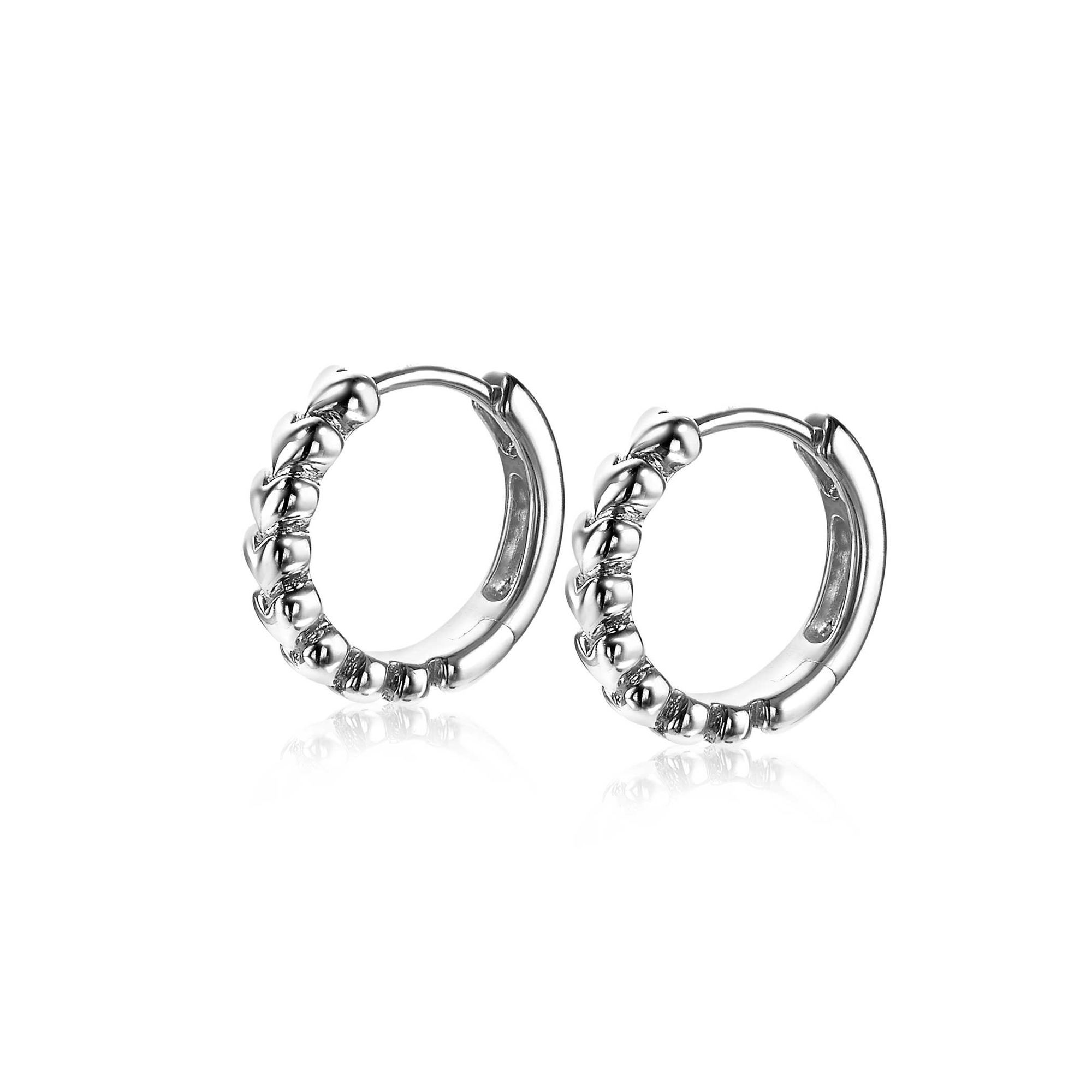 ZINZI silberne Ohrringe 15x3mm mit Herzen ZIO1798