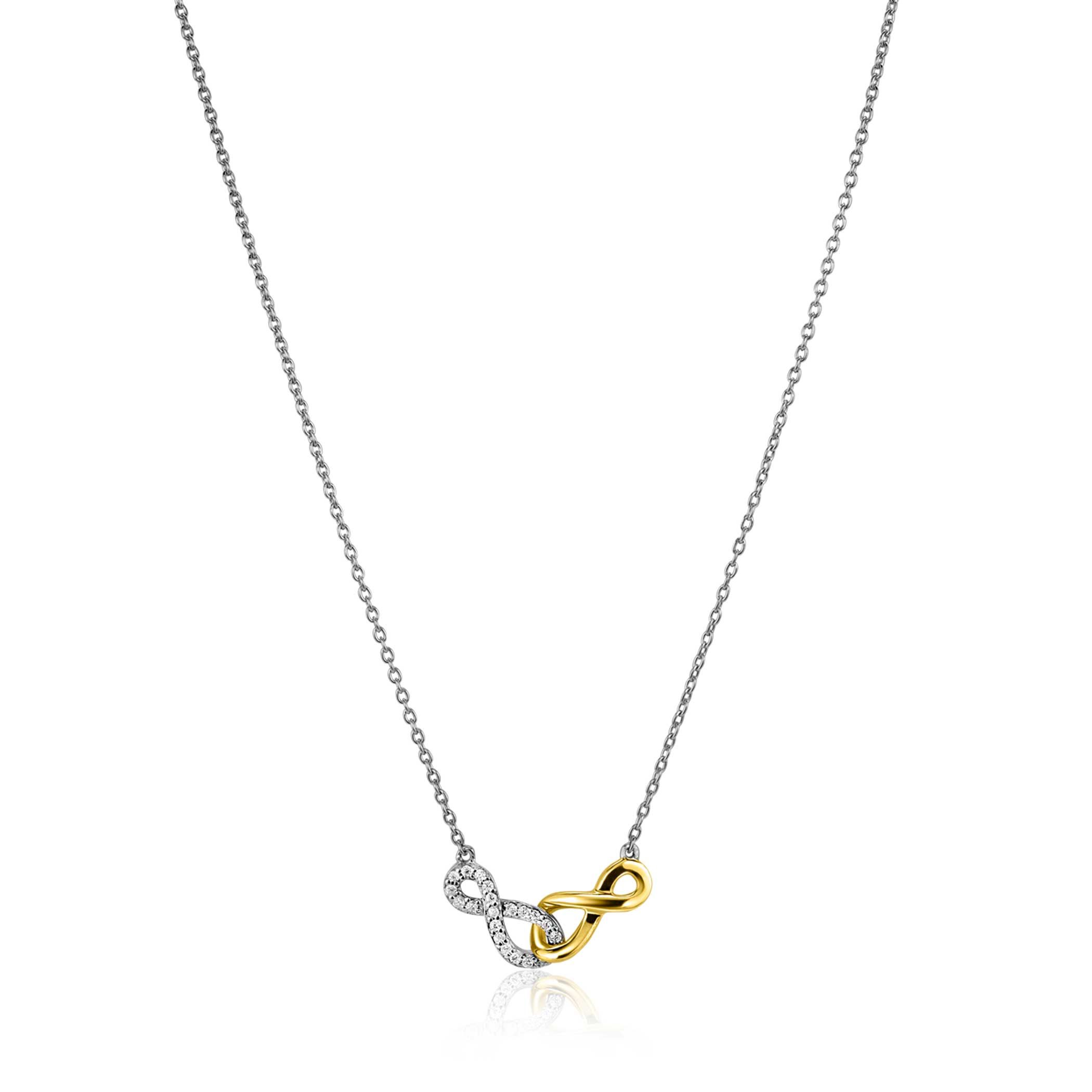 ZINZI Silber Fantasiekette mit verbundenen Infinity-Zeichen, 42-45 cm ZIC2649