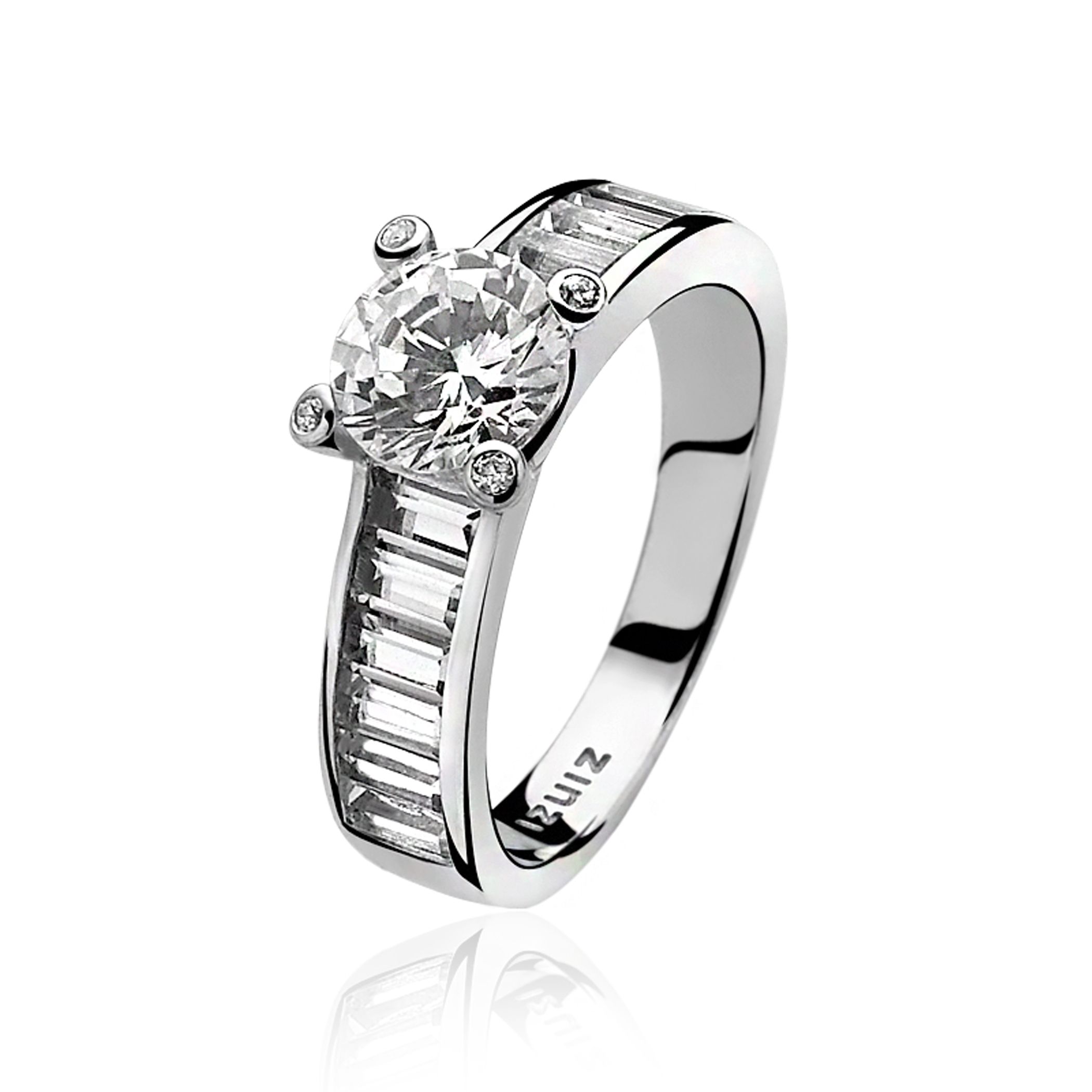 ZINZI silberner Ring weiß ZIR775