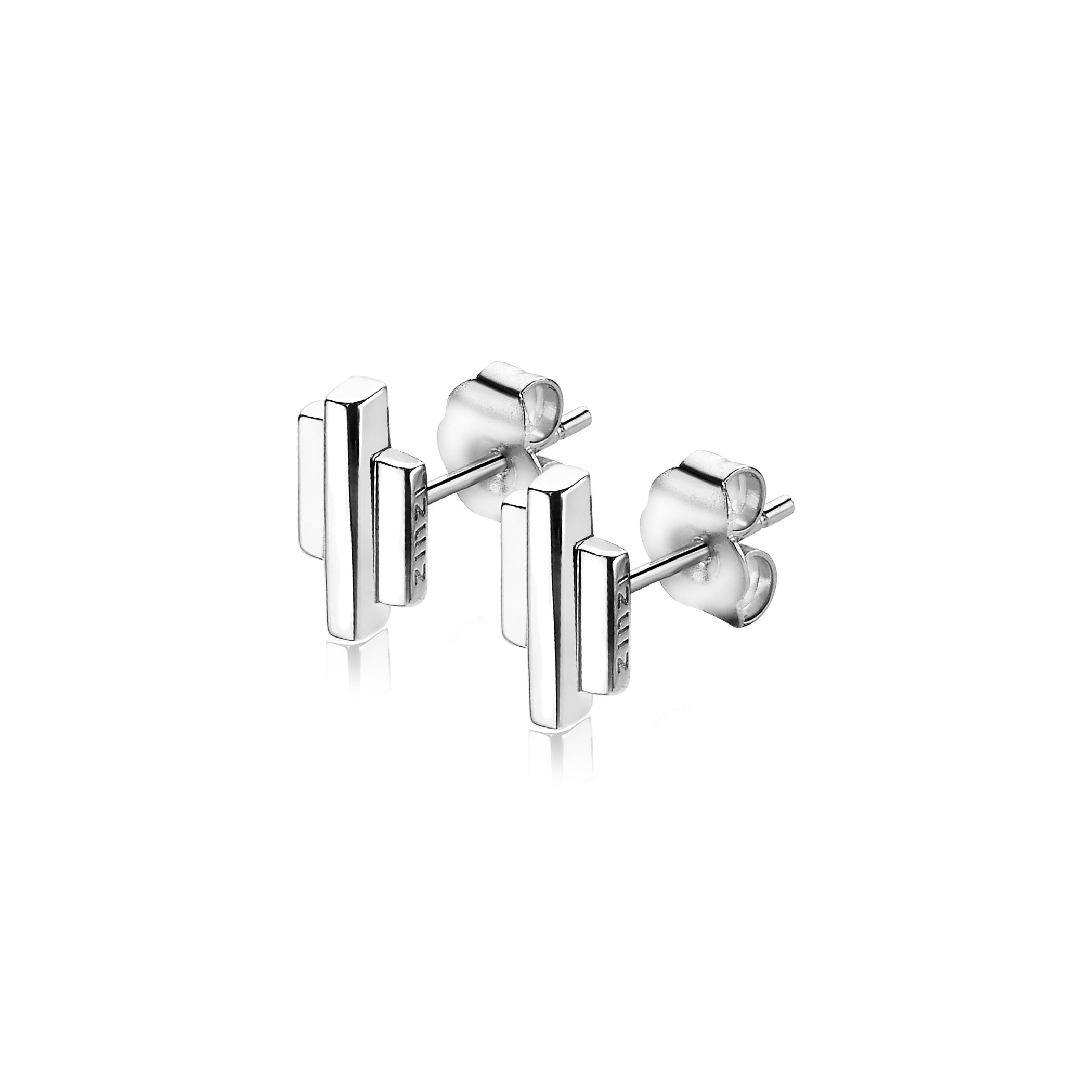 ZINZI silberne Ohrstecker Stäbchen Form glatt 9mm ZIO1586