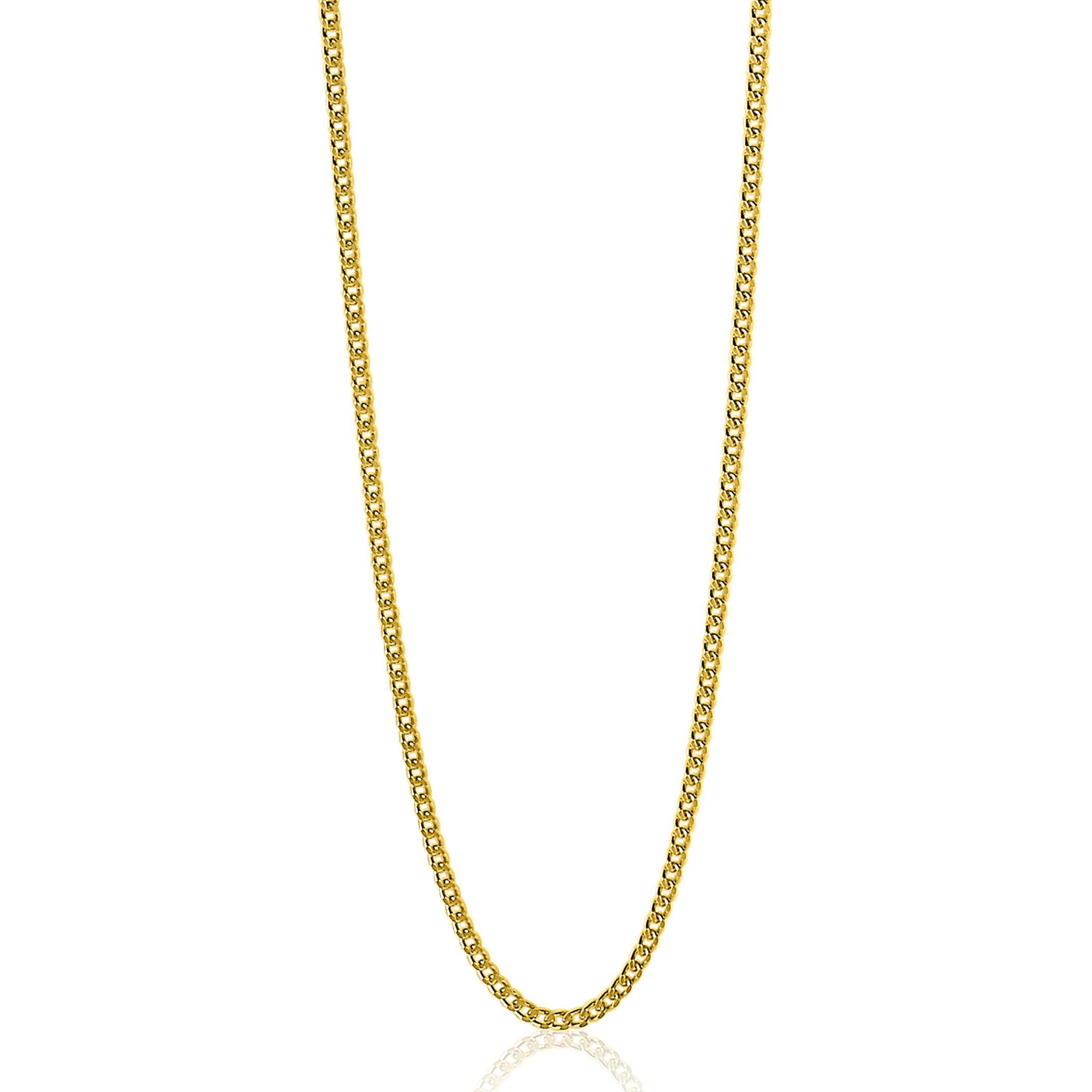 45cm ZINZI silberne Gourmet Kette gelbvergoldet ZILC-G45G