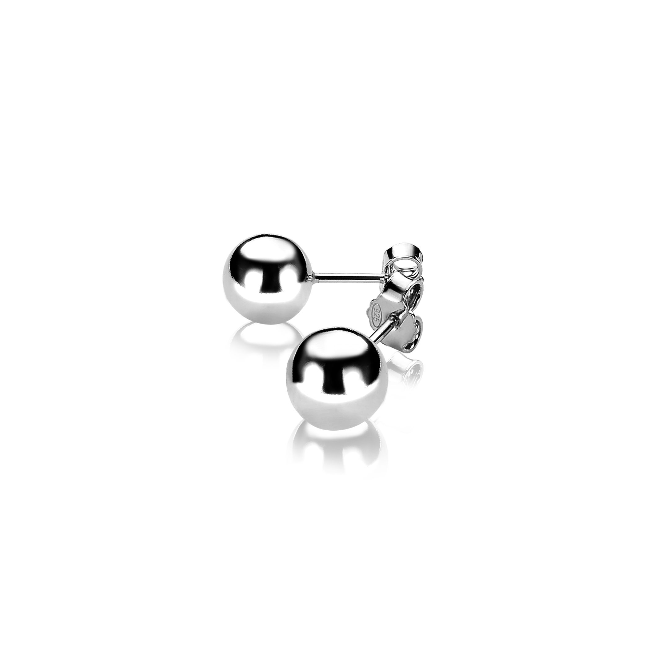 Zinzi silberne Ohrstecker glatt Kugel 8mm ZIO716