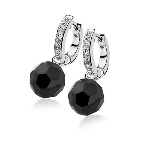 Zinzi silberne Kreolen 15 x 3mm  weiß ZIO191Z