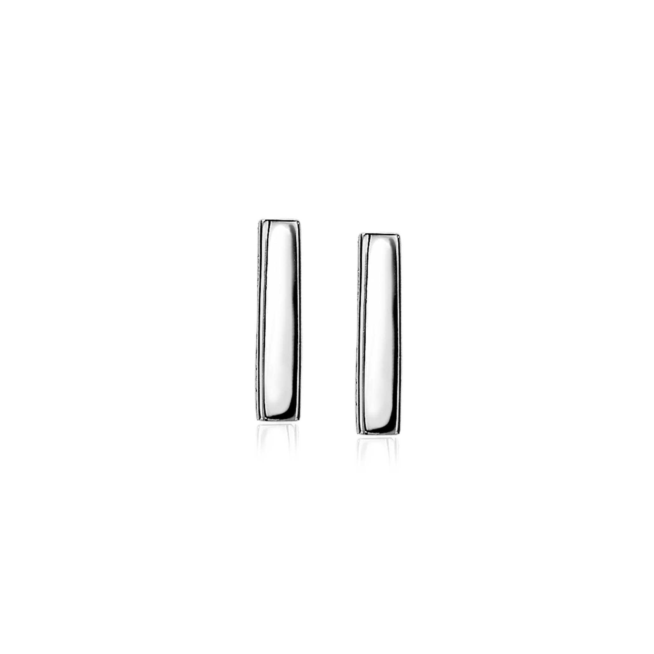 ZINZI silberne Ohrstecker glatt Stab 12mm ZIO1384