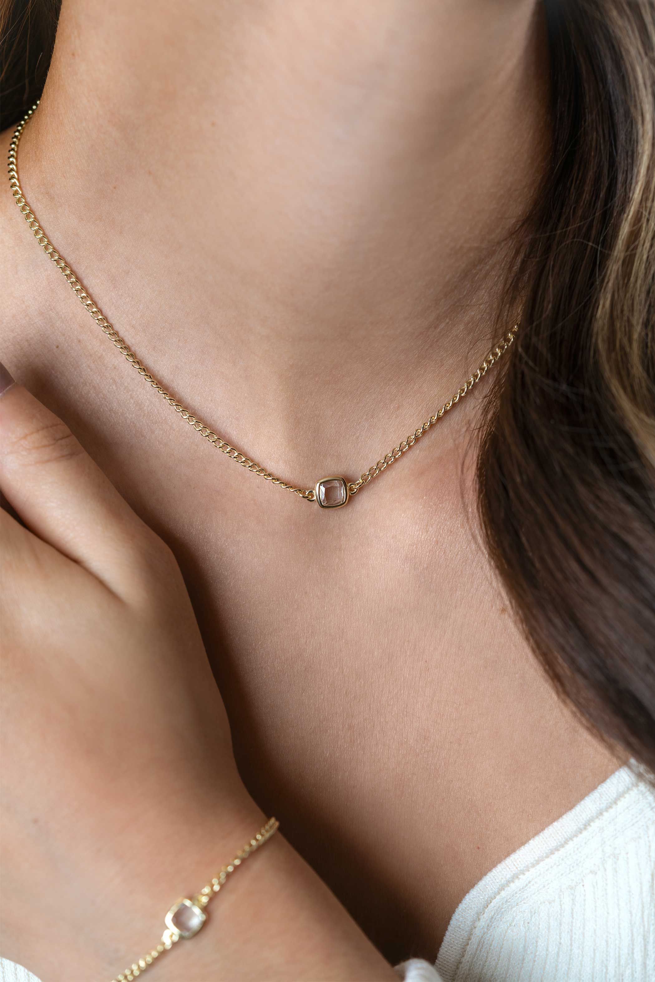 ZINZI zlv. collier gg.verg. grmt. met vk zirconia
